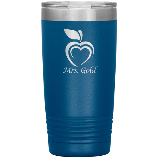 Custom Silhouette Apple Heart Travel Tumbler