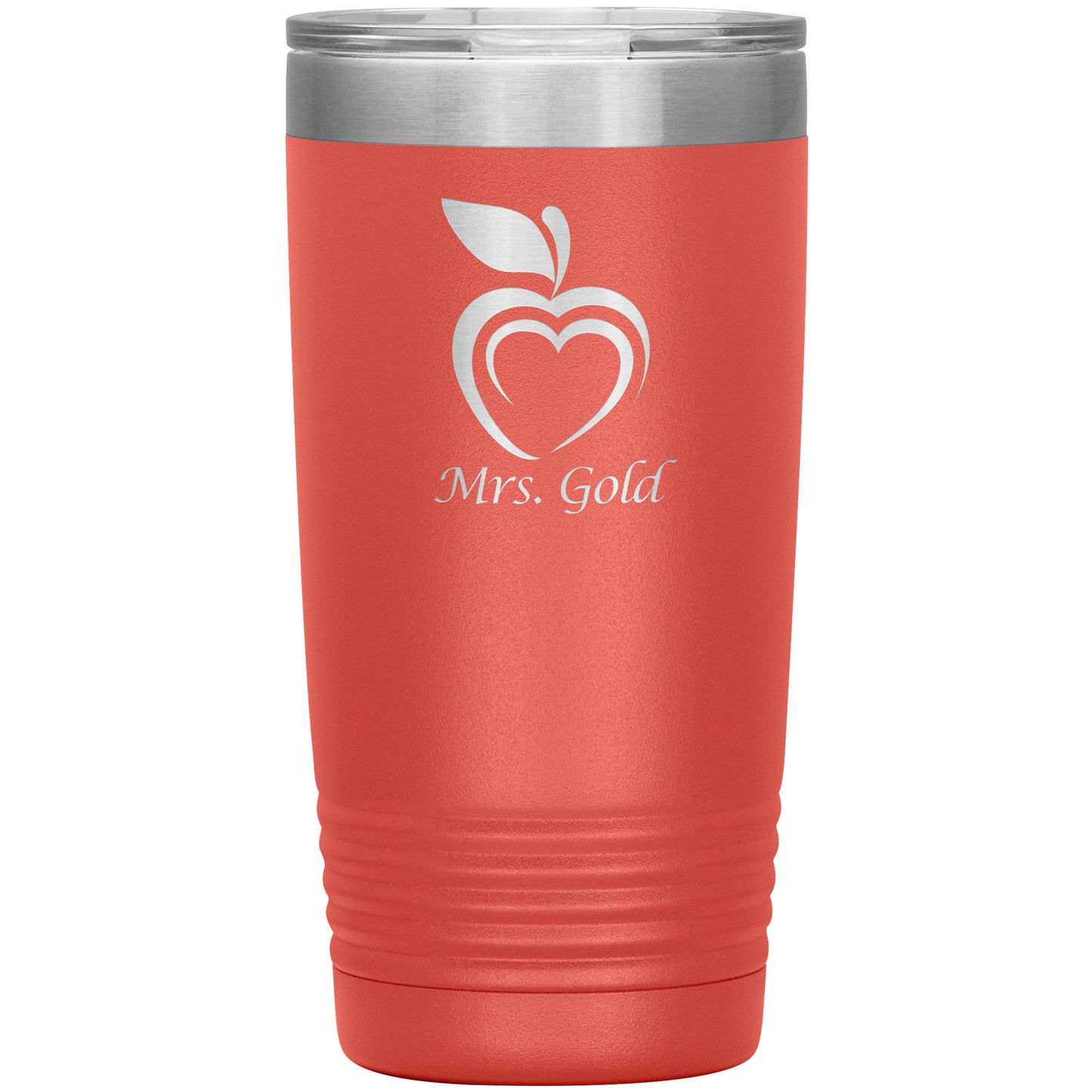 Custom Silhouette Apple Heart Travel Tumbler