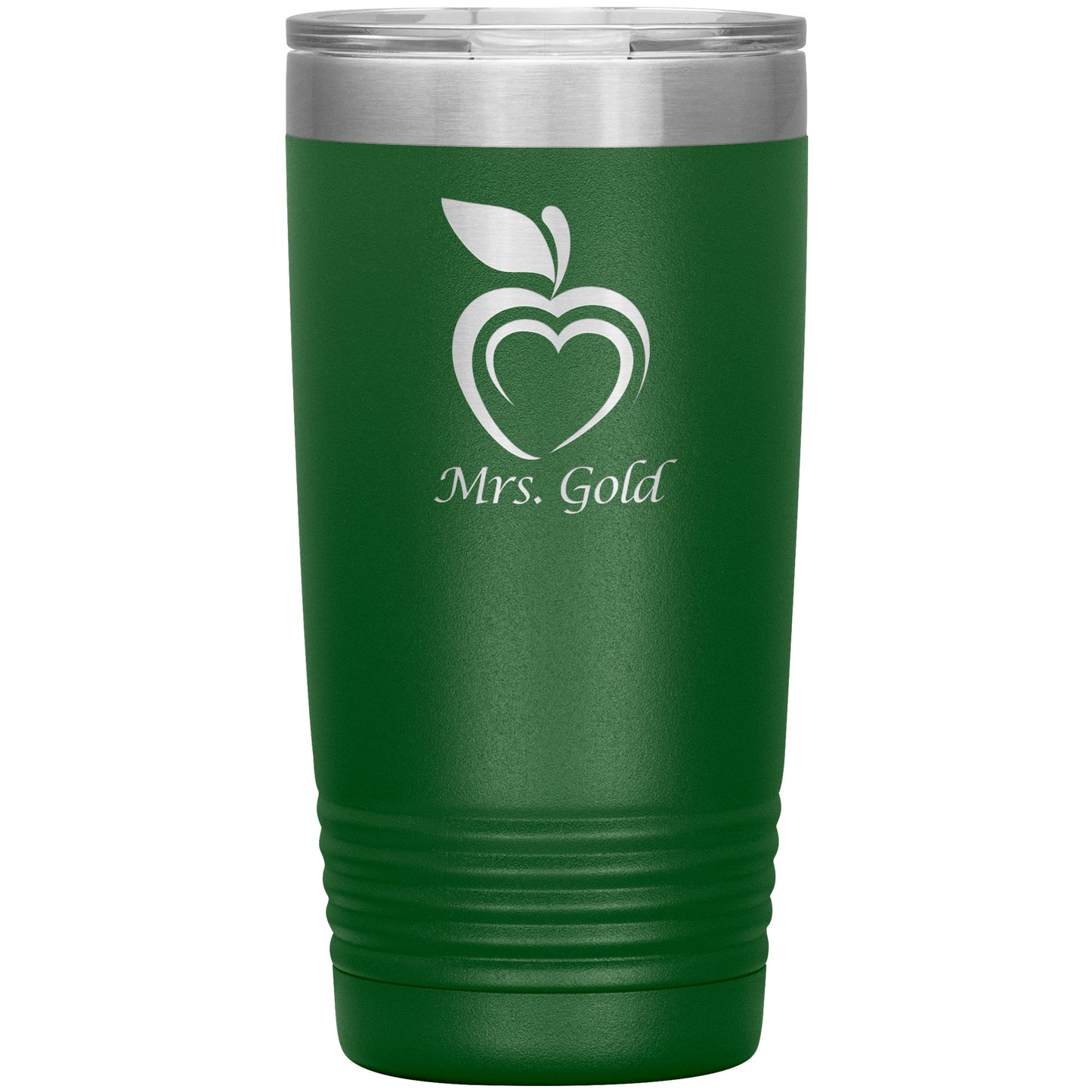 Custom Silhouette Apple Heart Travel Tumbler