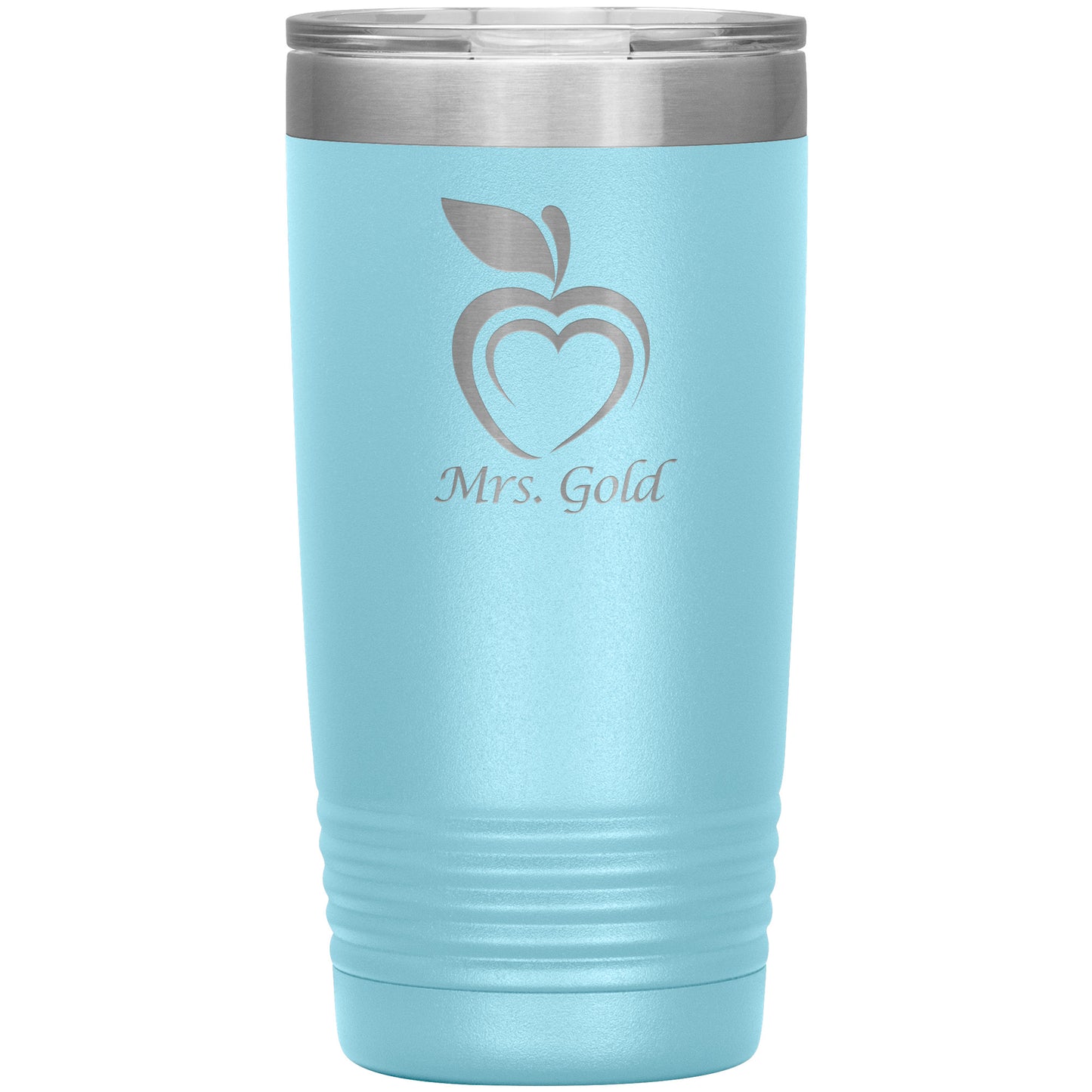 Custom Silhouette Apple Heart Travel Tumbler