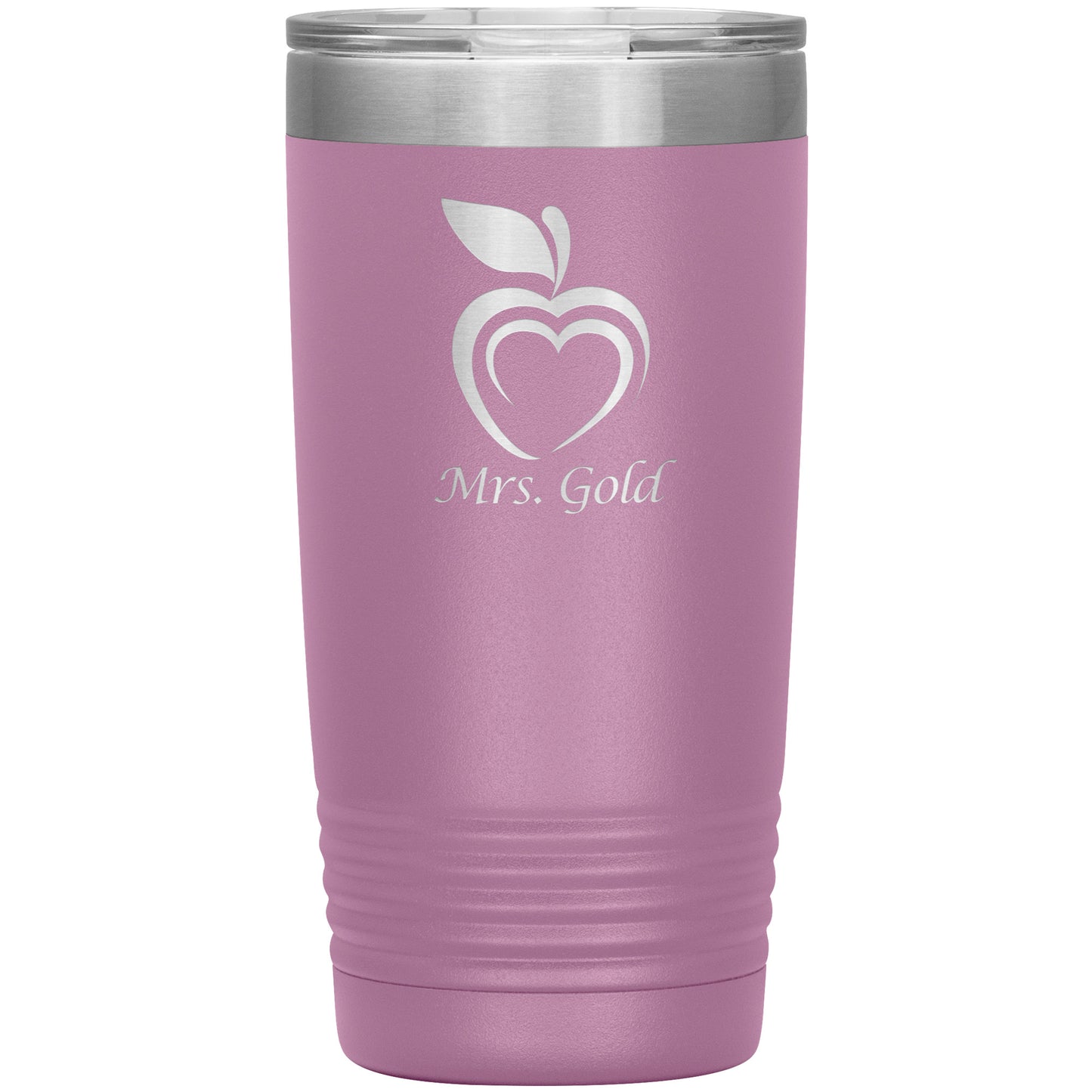 Custom Silhouette Apple Heart Travel Tumbler