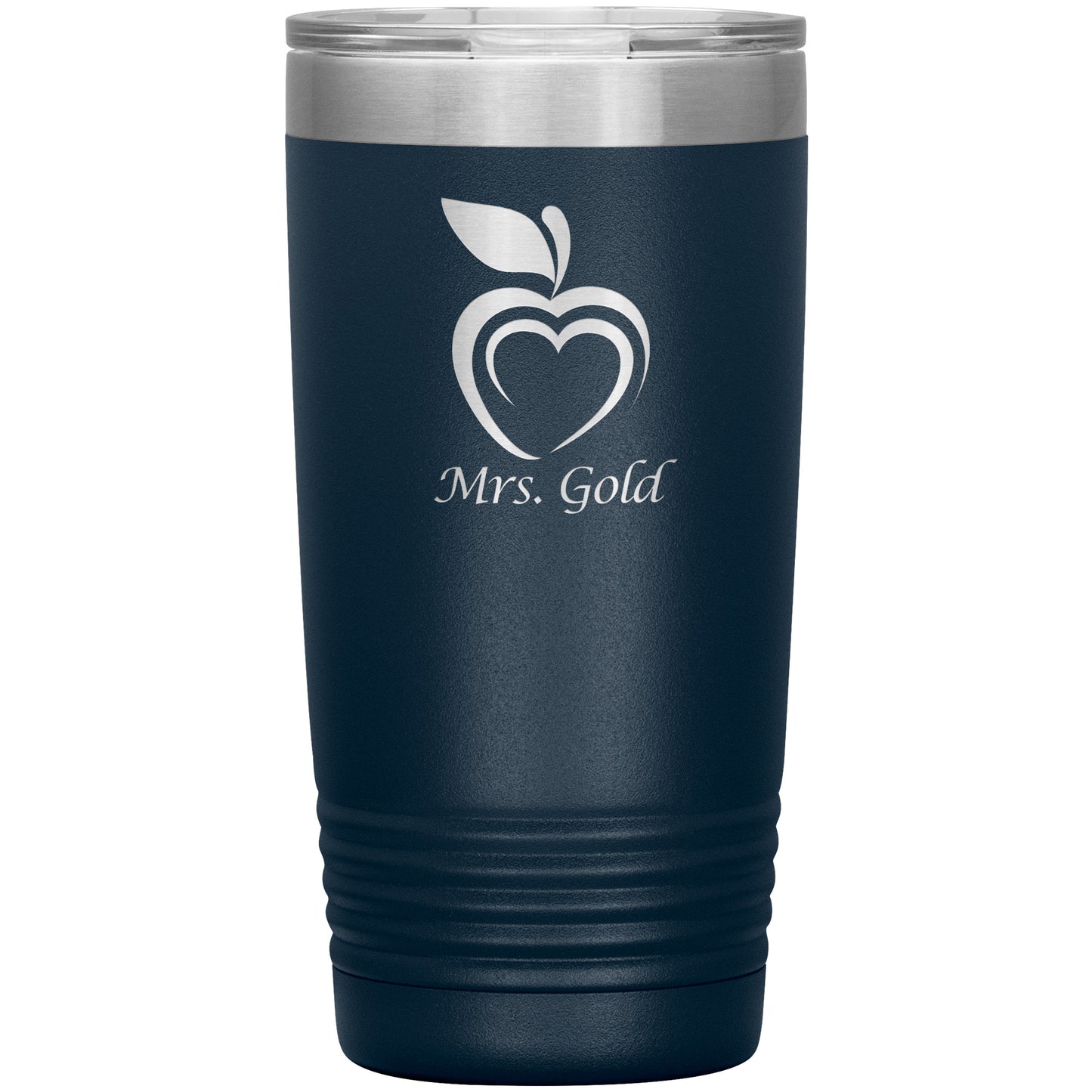 Custom Silhouette Apple Heart Travel Tumbler