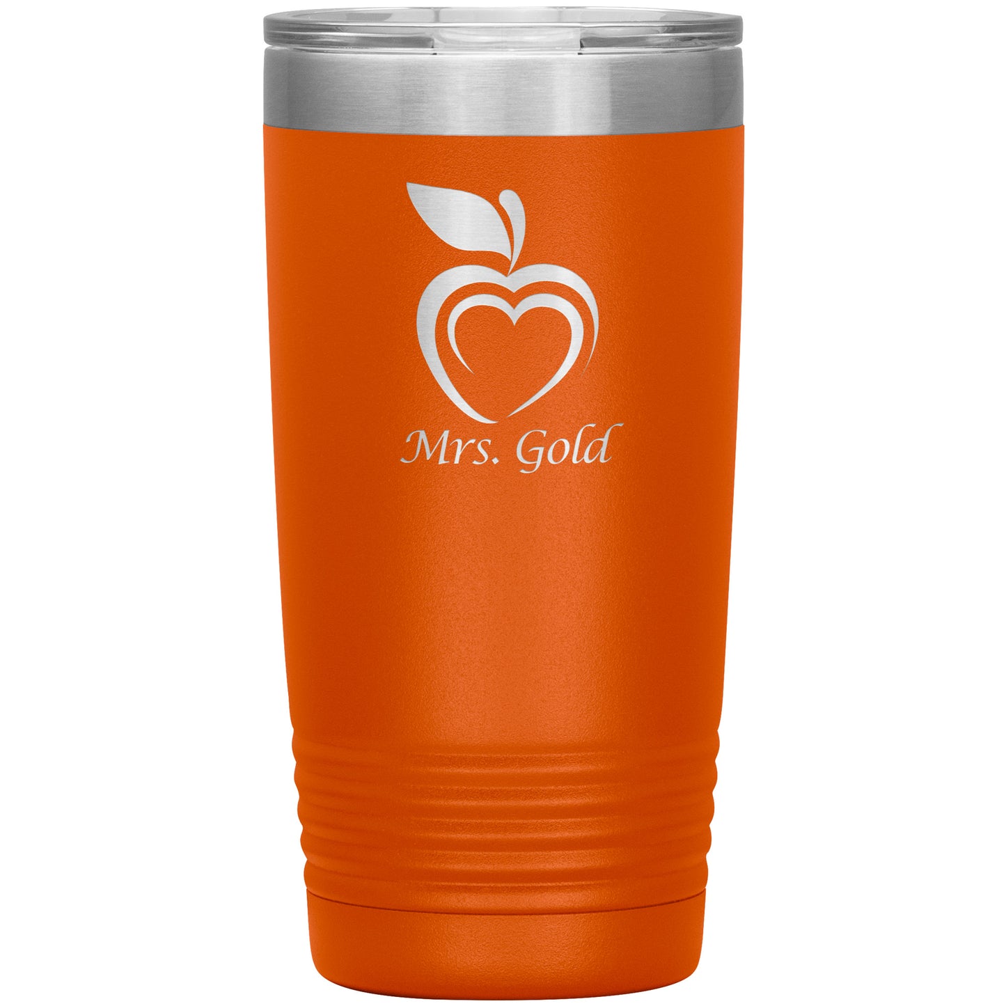 Custom Silhouette Apple Heart Travel Tumbler
