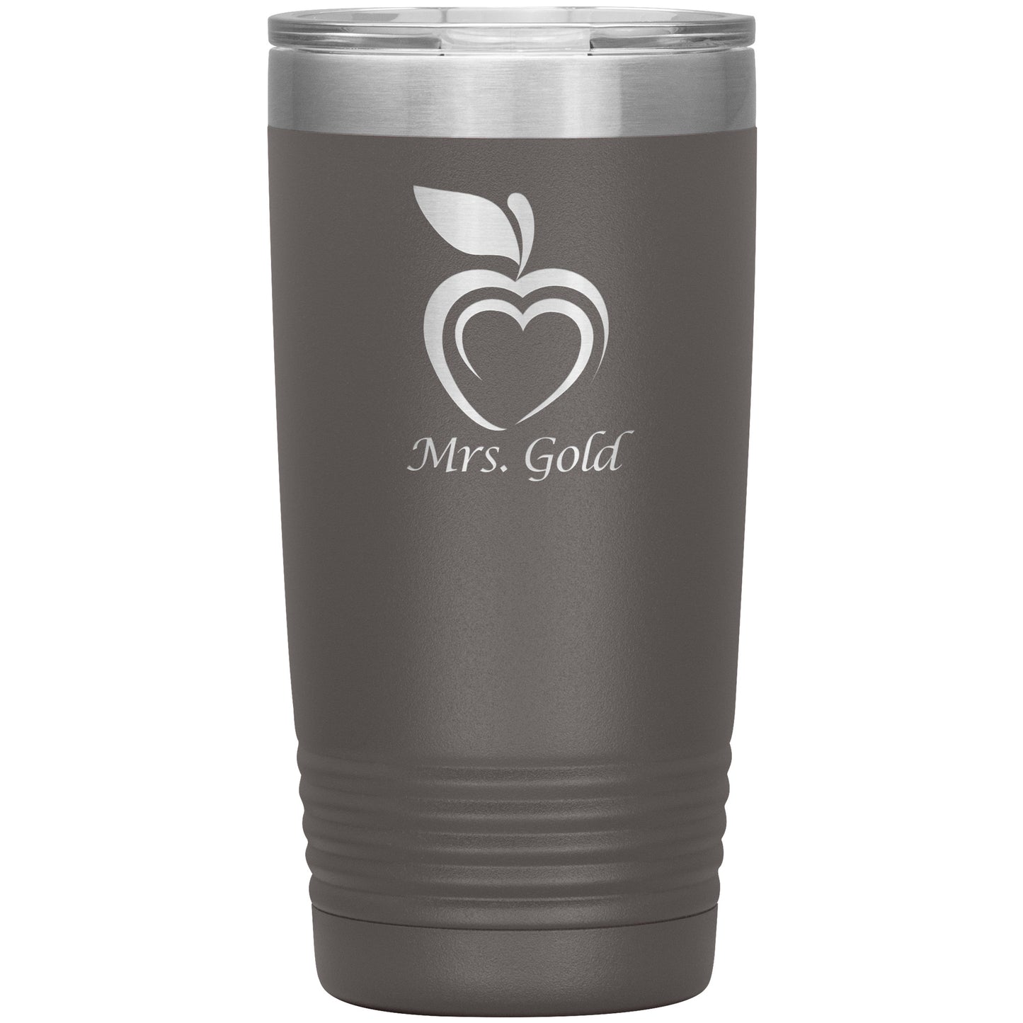 Custom Silhouette Apple Heart Travel Tumbler