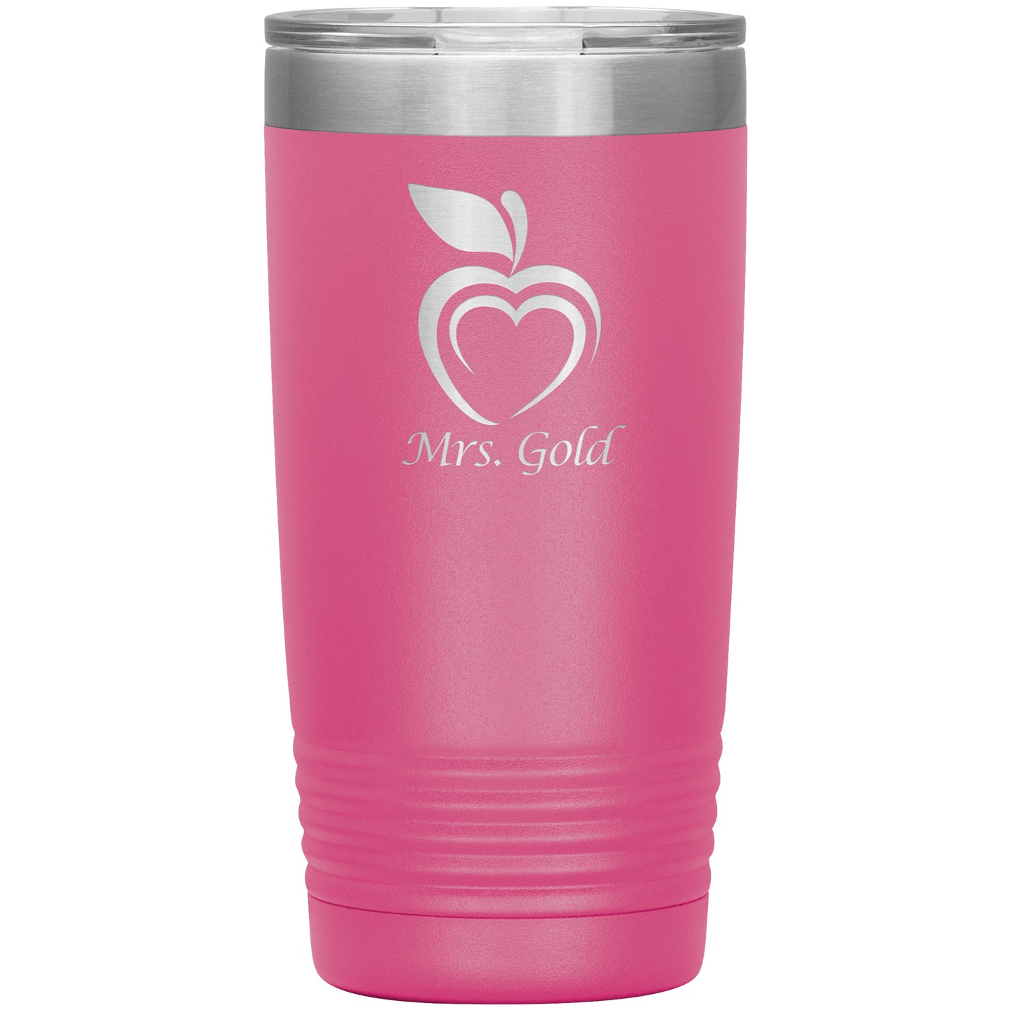Custom Silhouette Apple Heart Travel Tumbler