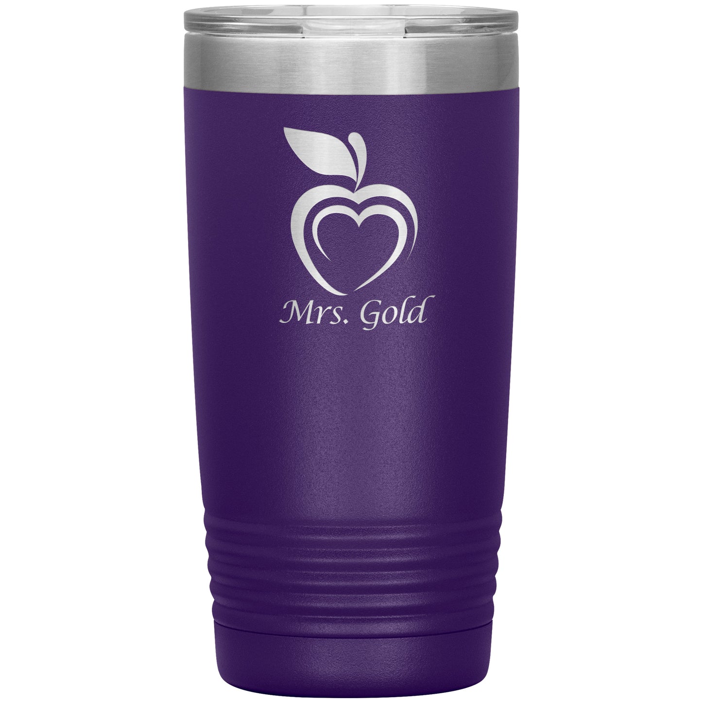 Custom Silhouette Apple Heart Travel Tumbler