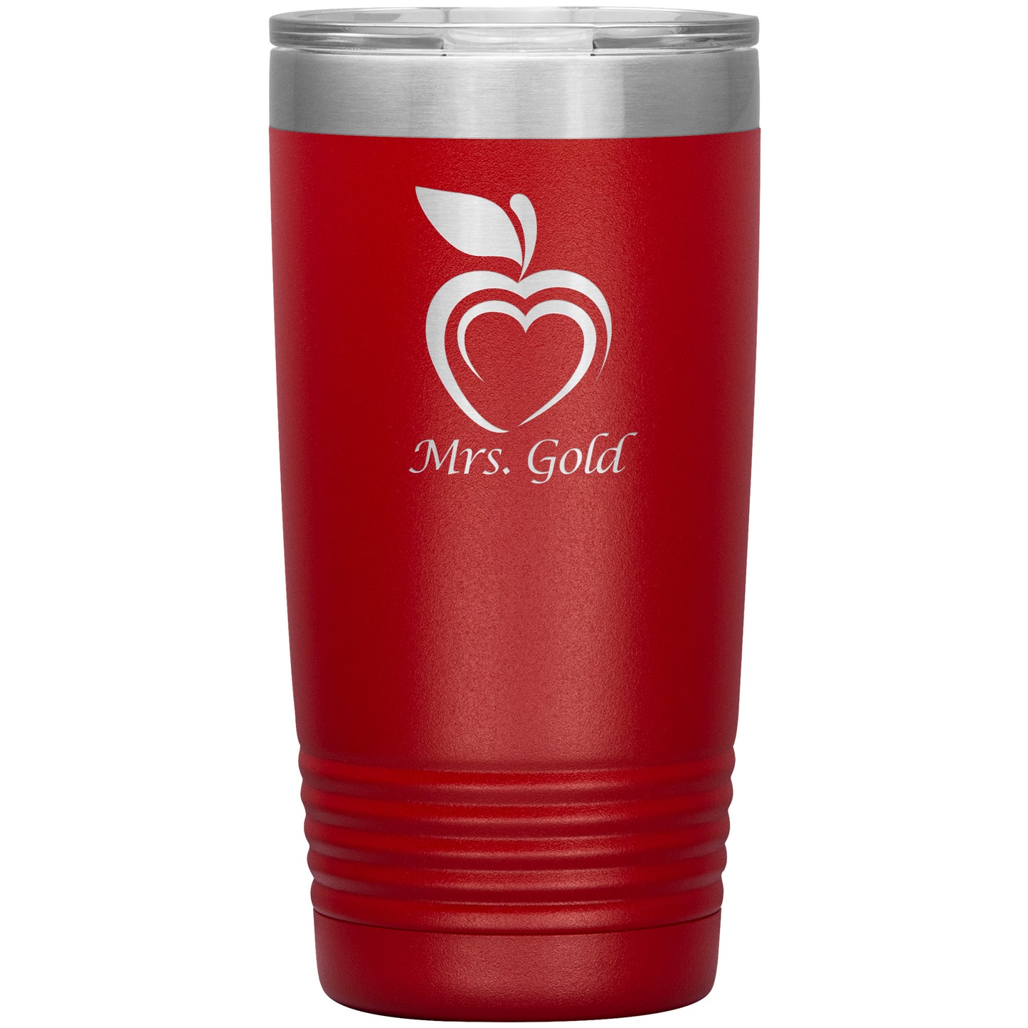 Custom Silhouette Apple Heart Travel Tumbler