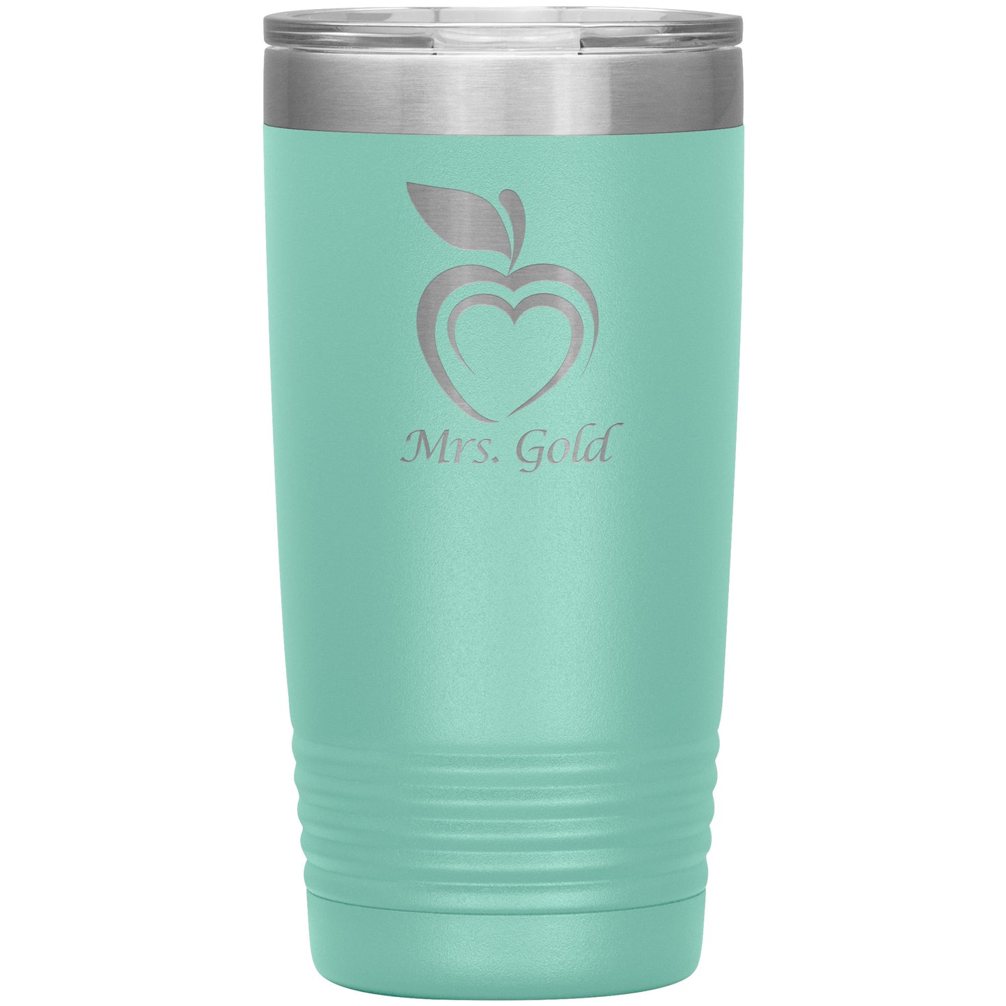 Custom Silhouette Apple Heart Travel Tumbler