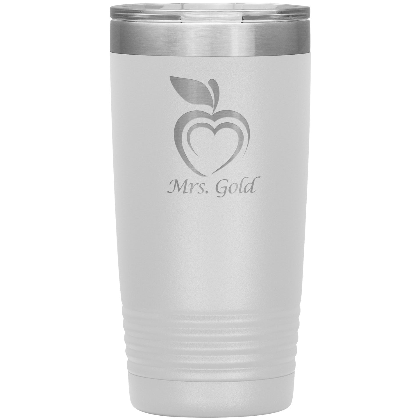 Custom Silhouette Apple Heart Travel Tumbler