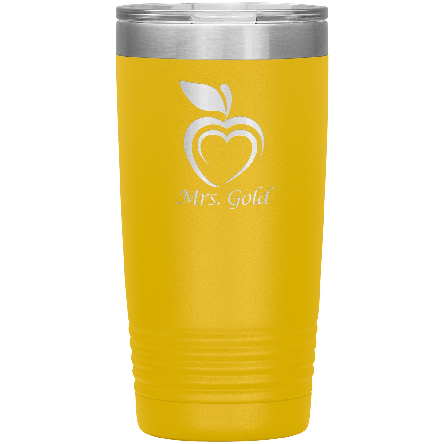 Custom Silhouette Apple Heart Travel Tumbler