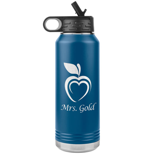 Custom Silhouette Apple Heart Water Bottle Tumbler