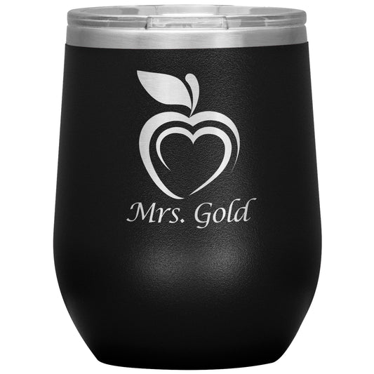 Custom Silhouette Apple Heart Wine Tumbler