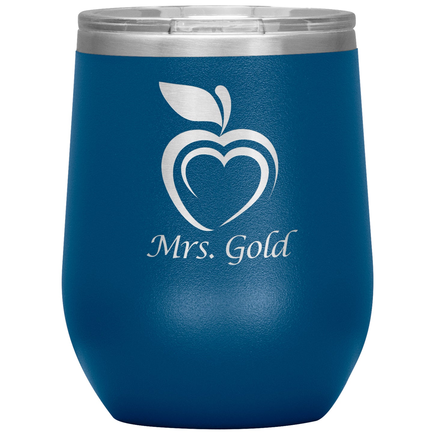 Custom Silhouette Apple Heart Wine Tumbler