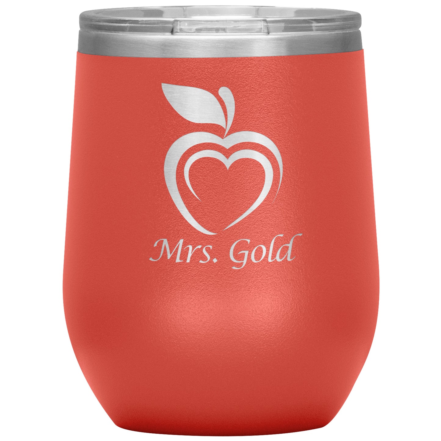 Custom Silhouette Apple Heart Wine Tumbler