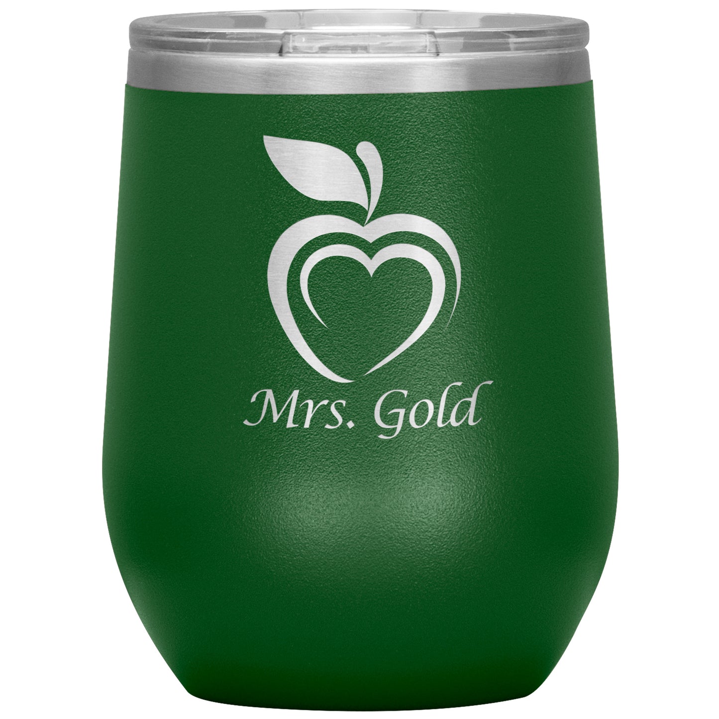 Custom Silhouette Apple Heart Wine Tumbler
