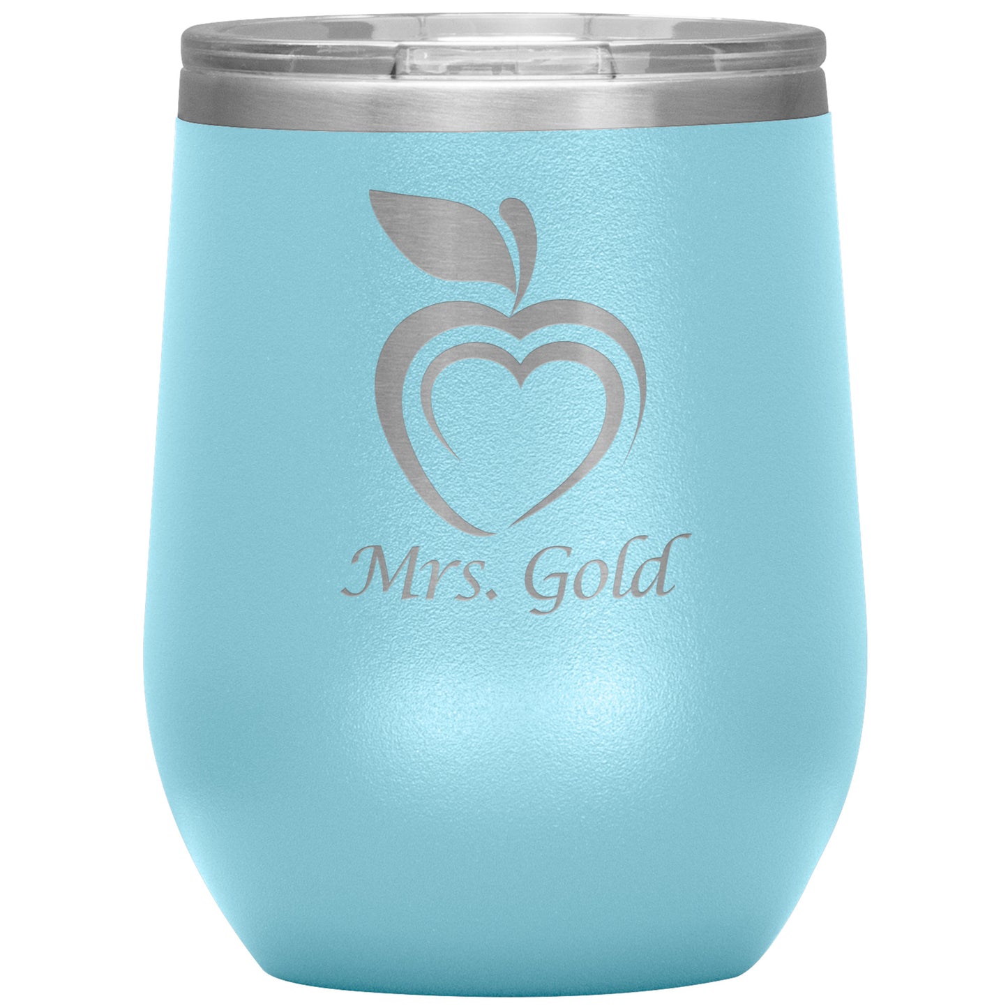 Custom Silhouette Apple Heart Wine Tumbler