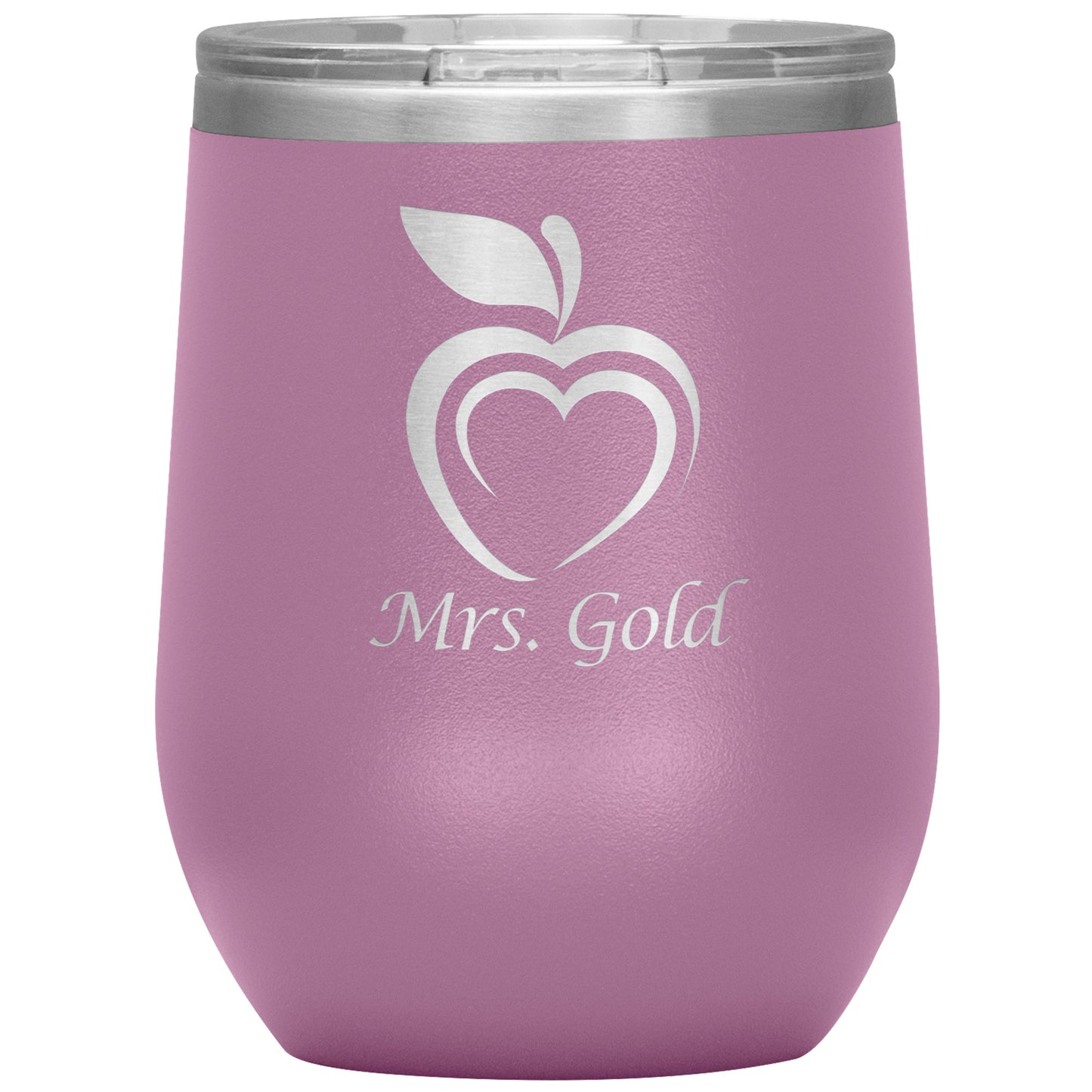Custom Silhouette Apple Heart Wine Tumbler