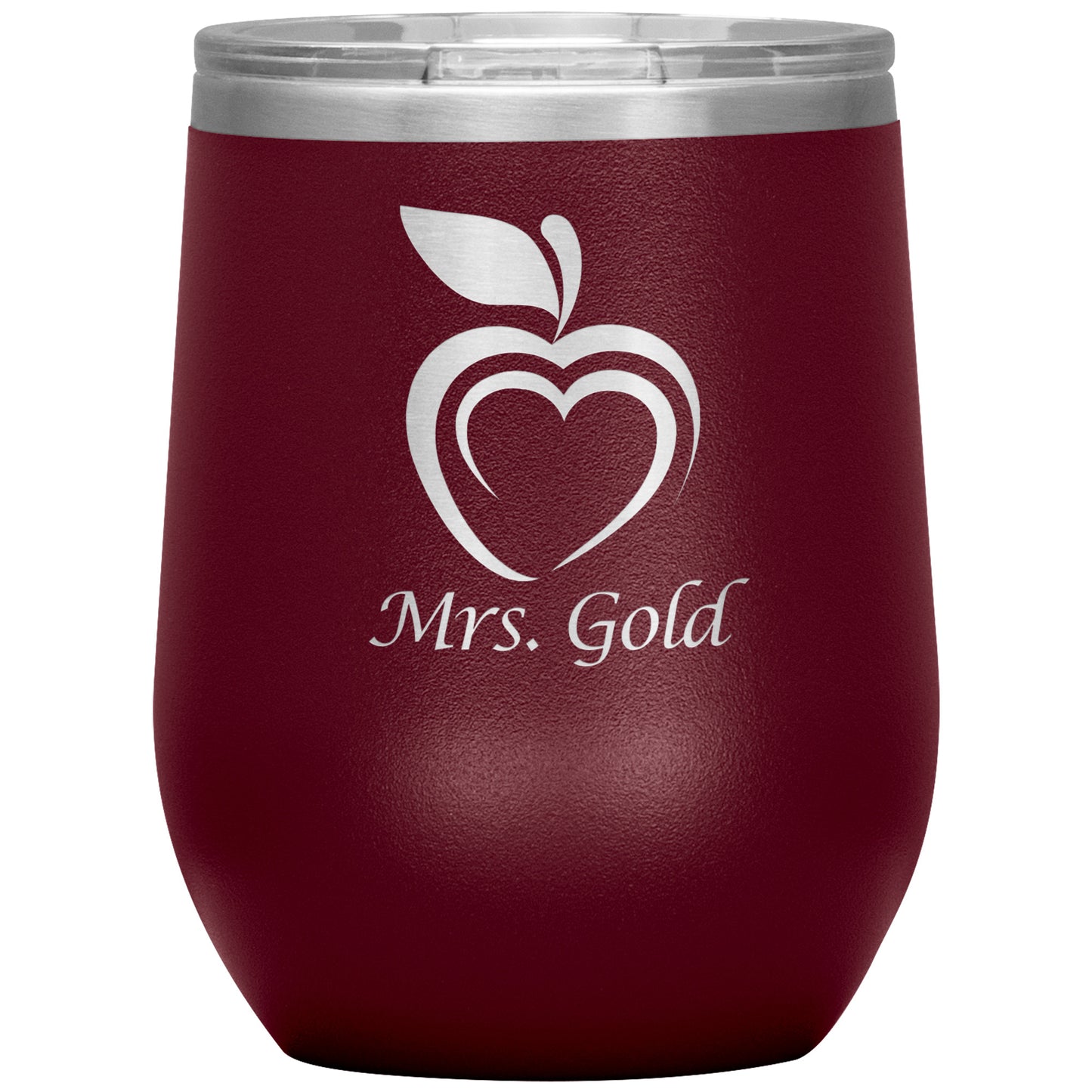 Custom Silhouette Apple Heart Wine Tumbler