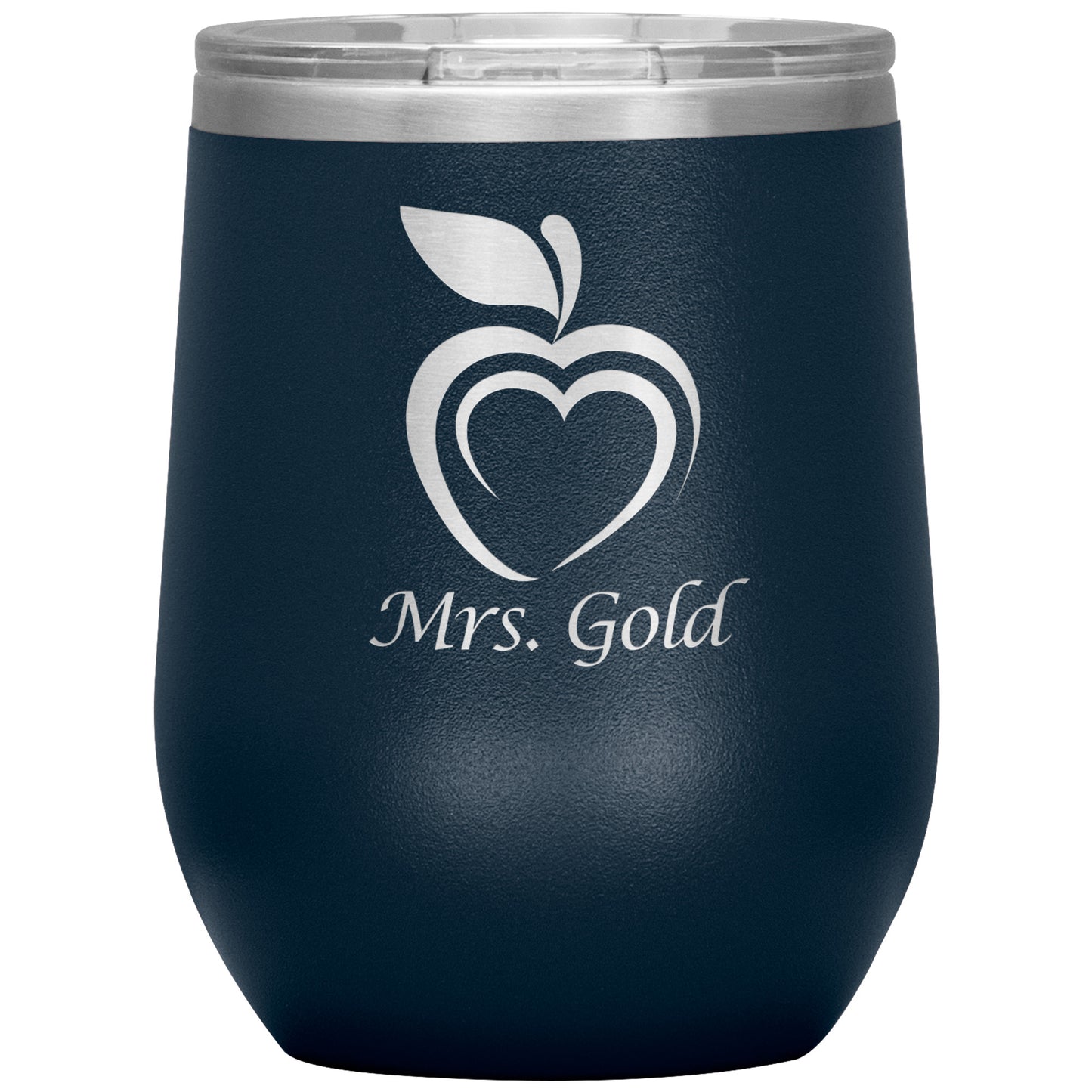 Custom Silhouette Apple Heart Wine Tumbler