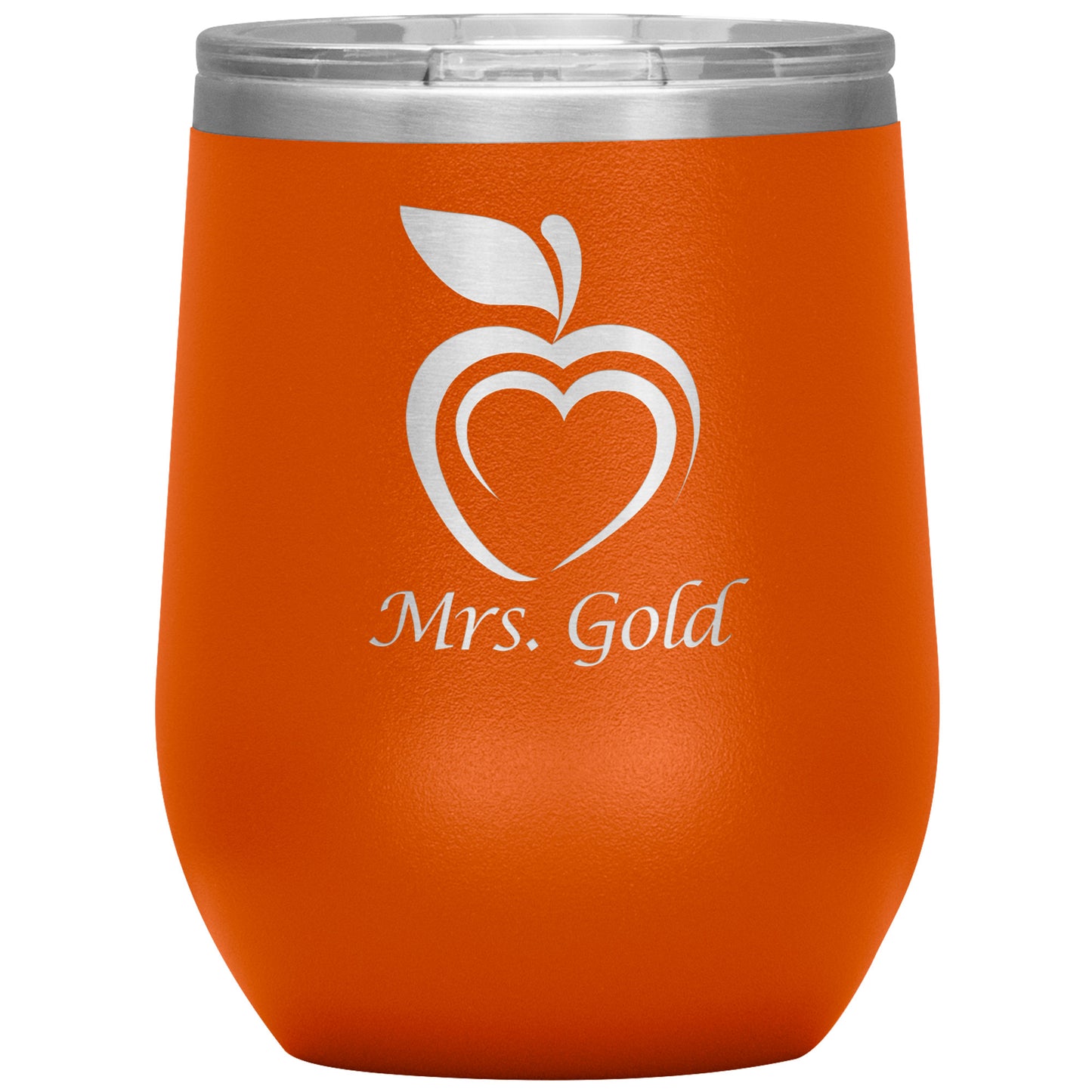 Custom Silhouette Apple Heart Wine Tumbler