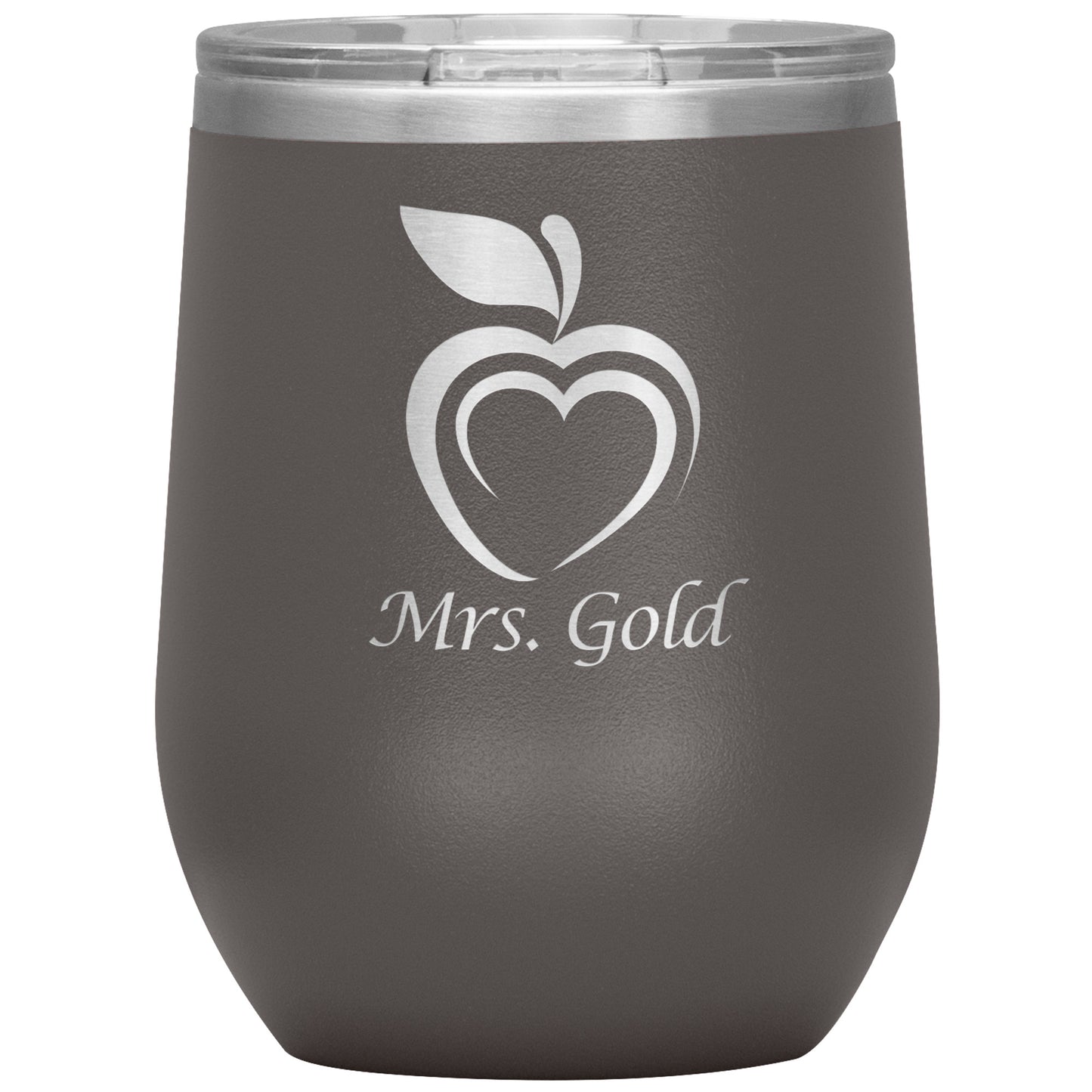 Custom Silhouette Apple Heart Wine Tumbler