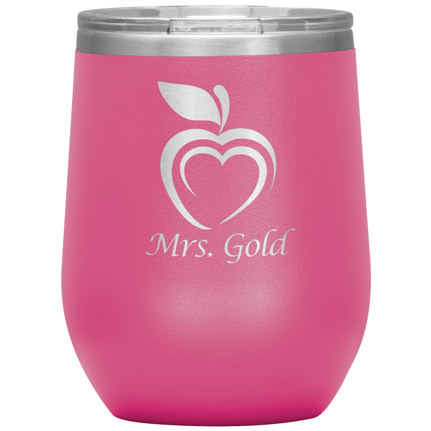 Custom Silhouette Apple Heart Wine Tumbler