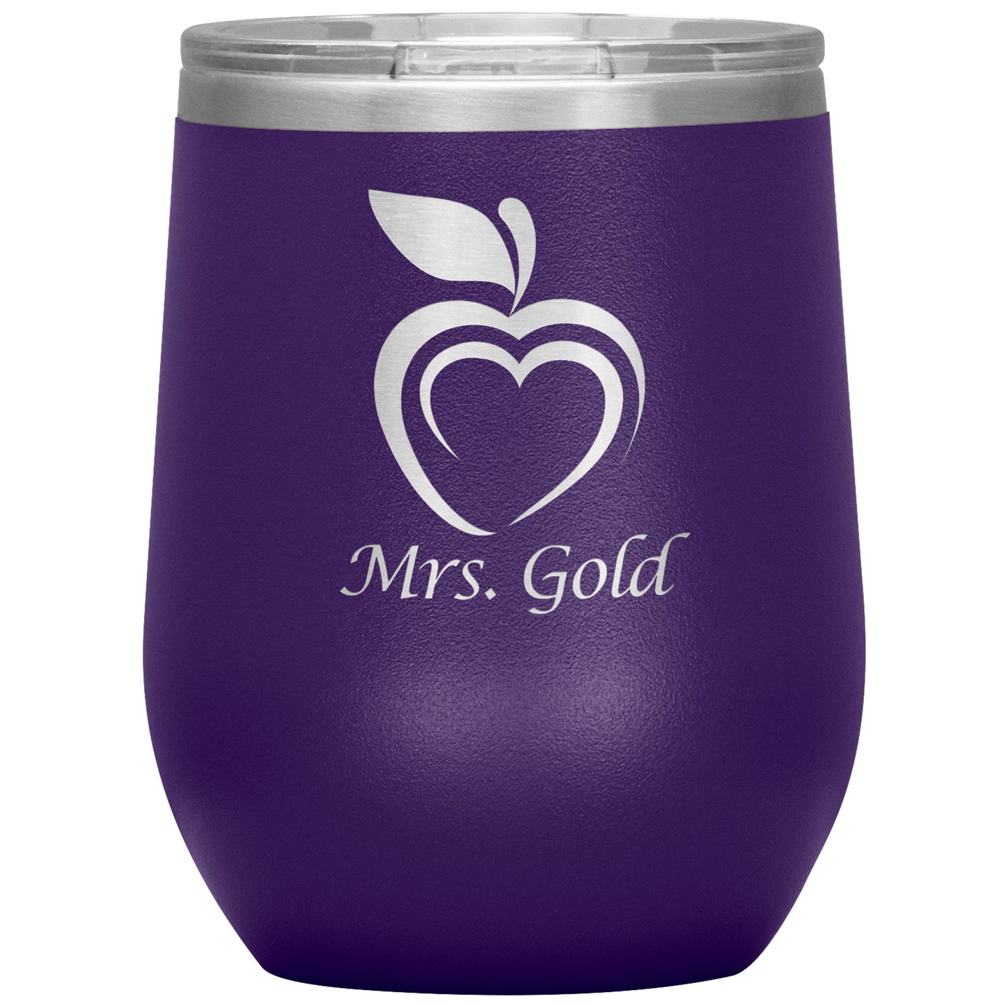Custom Silhouette Apple Heart Wine Tumbler