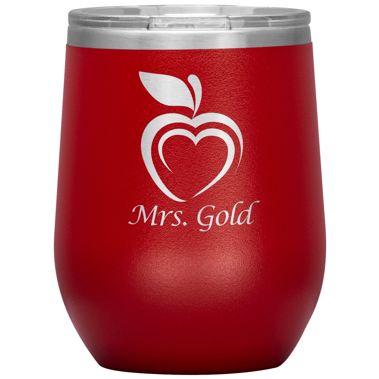 Custom Silhouette Apple Heart Wine Tumbler