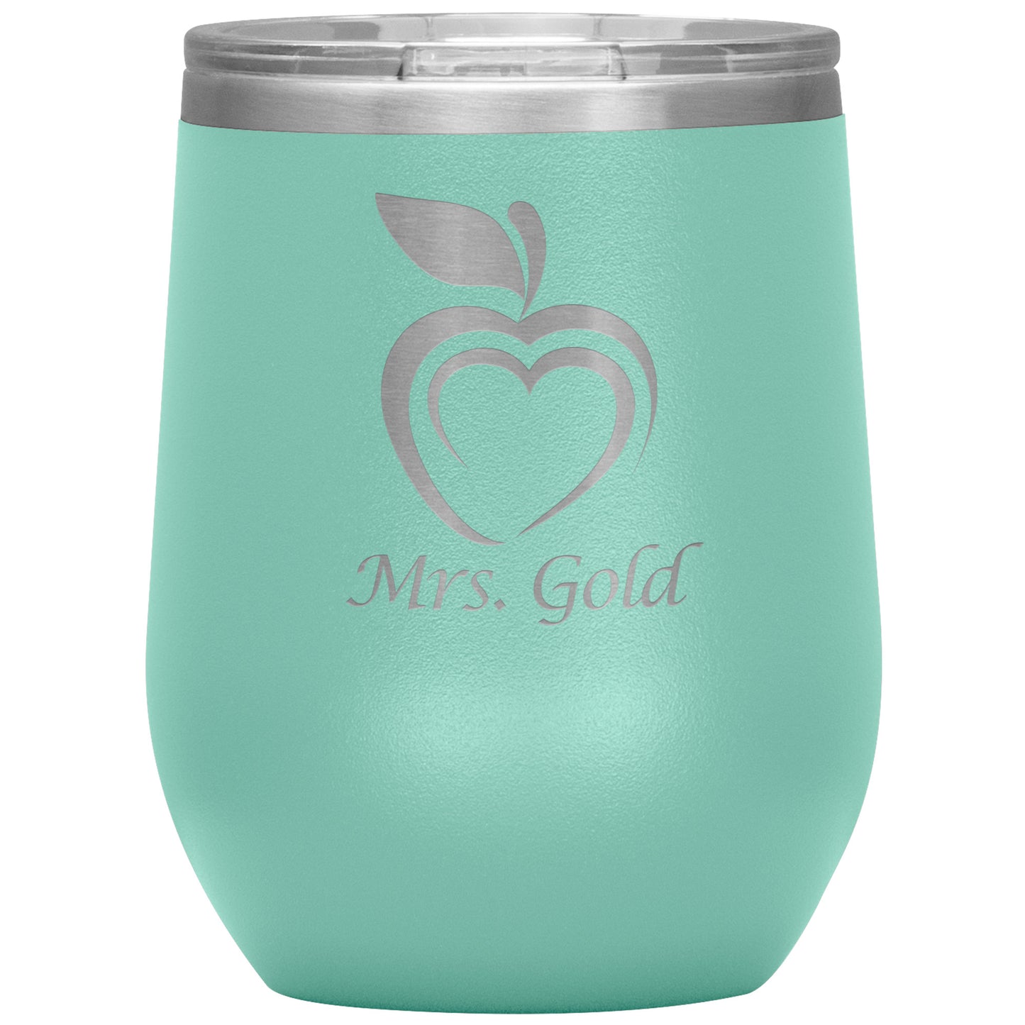 Custom Silhouette Apple Heart Wine Tumbler