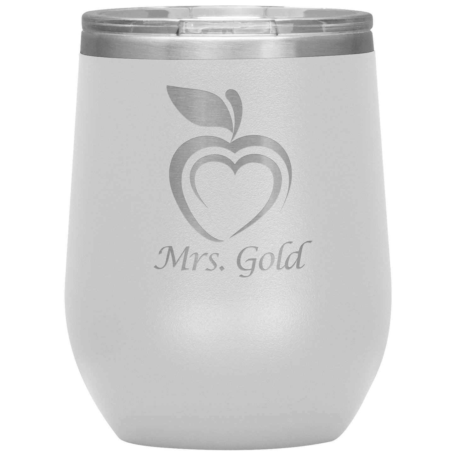 Custom Silhouette Apple Heart Wine Tumbler