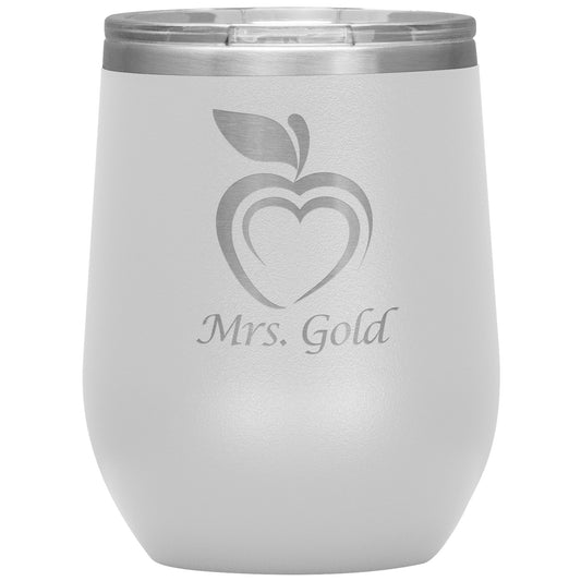 Custom Silhouette Apple Heart Wine Tumbler