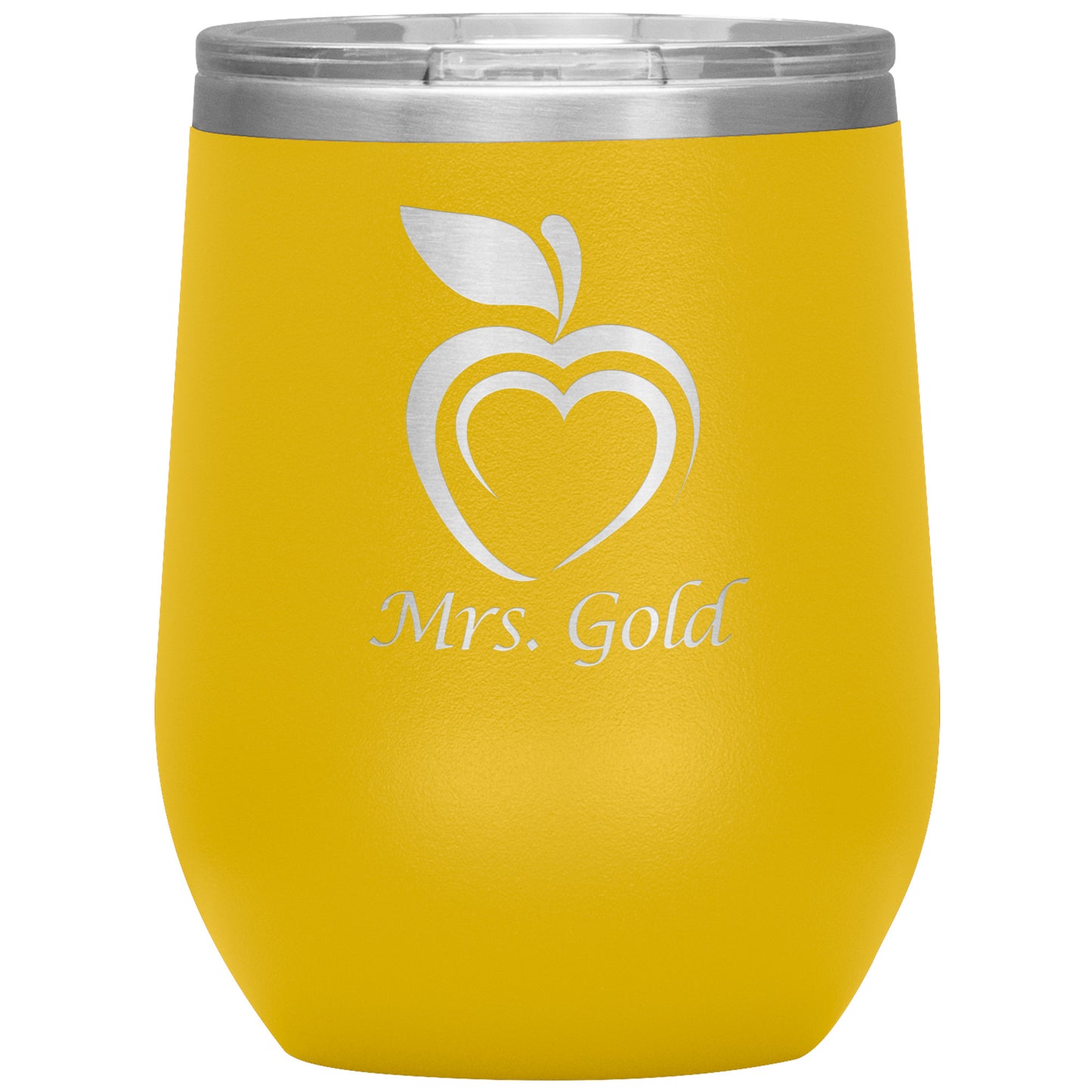 Custom Silhouette Apple Heart Wine Tumbler