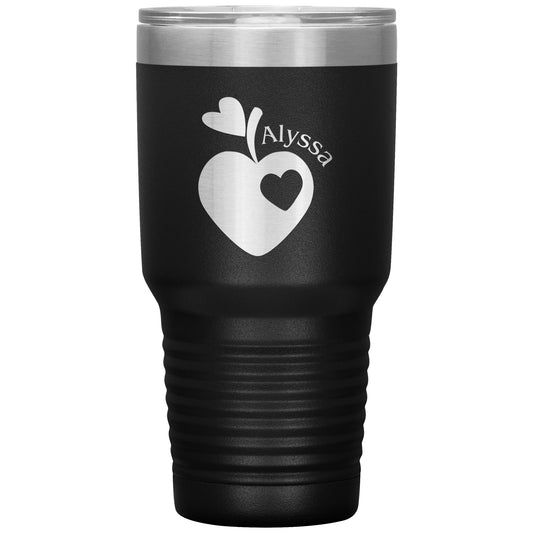 Custom Sweet Apple Heart 30oz Travel Tumbler