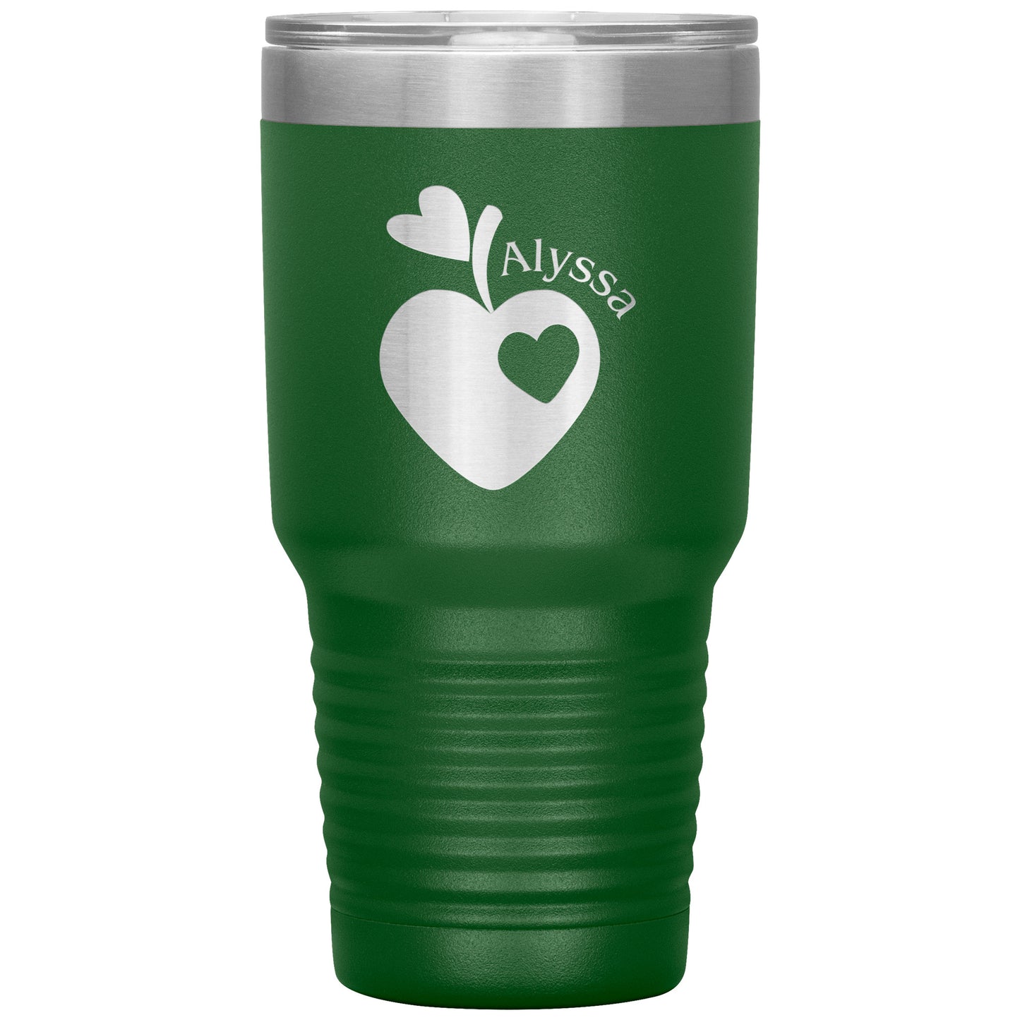 Custom Sweet Apple Heart 30oz Travel Tumbler