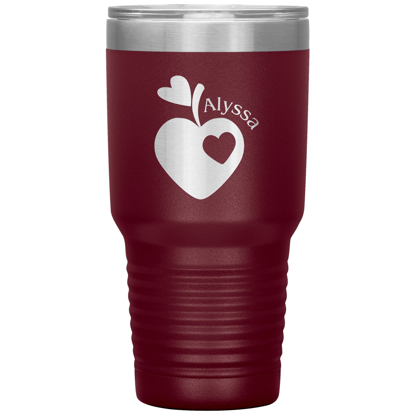 Custom Sweet Apple Heart 30oz Travel Tumbler