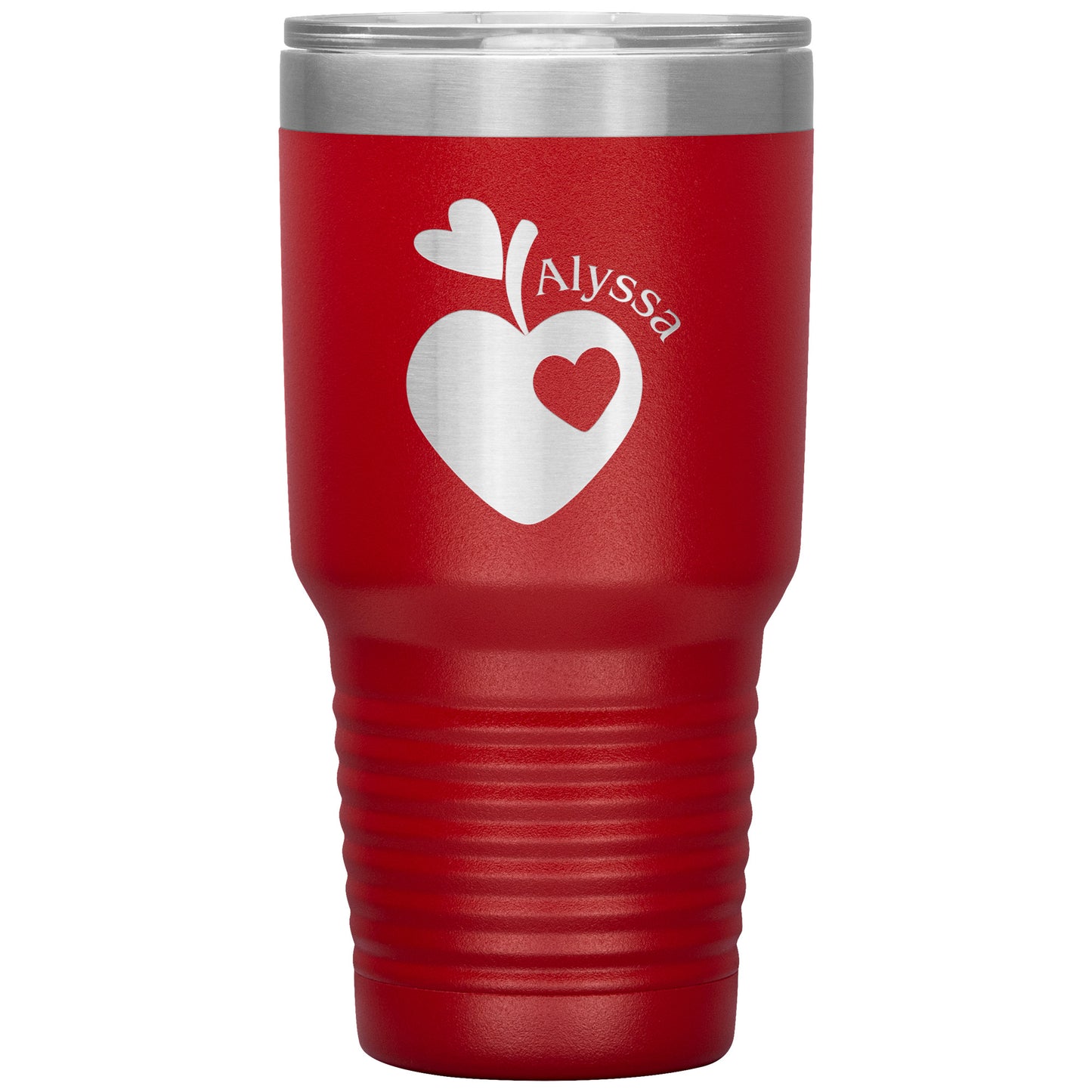 Custom Sweet Apple Heart 30oz Travel Tumbler