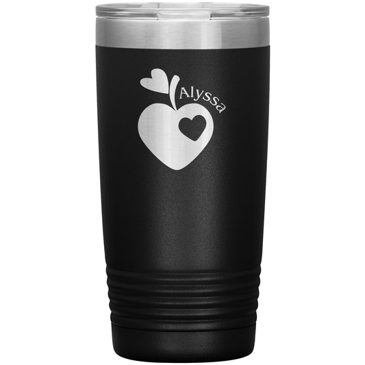 Custom Sweet Apple Heart Travel Tumbler