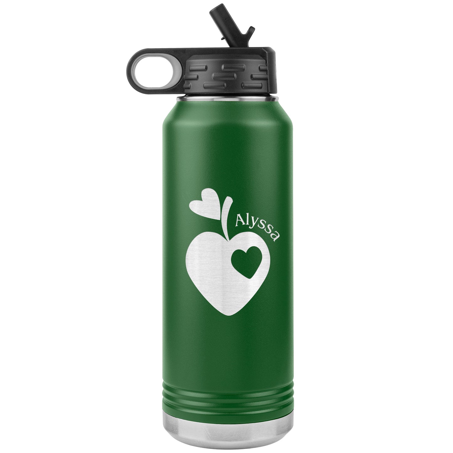 Custom Sweet Apple Heart Water Bottle Tumbler