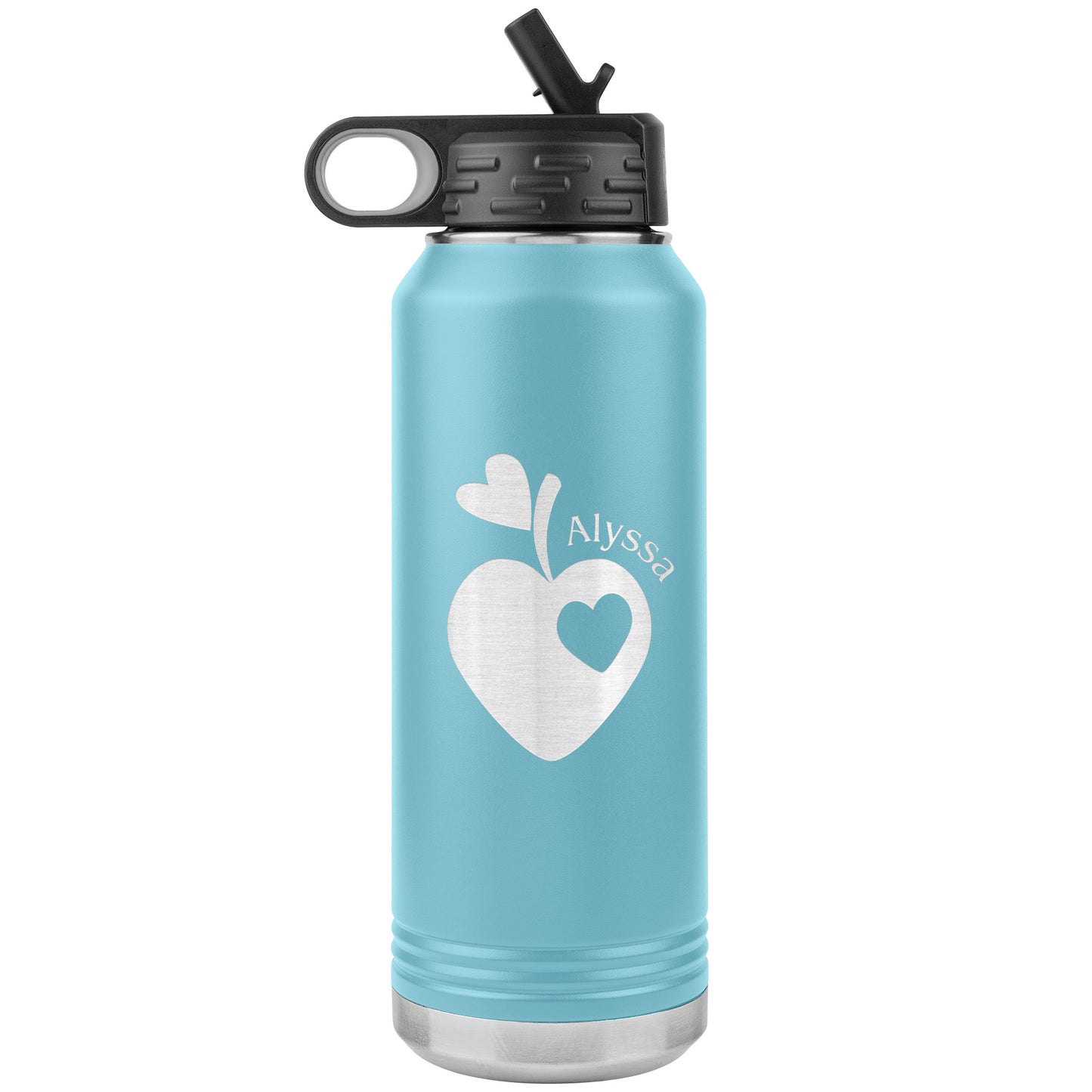 Custom Sweet Apple Heart Water Bottle Tumbler