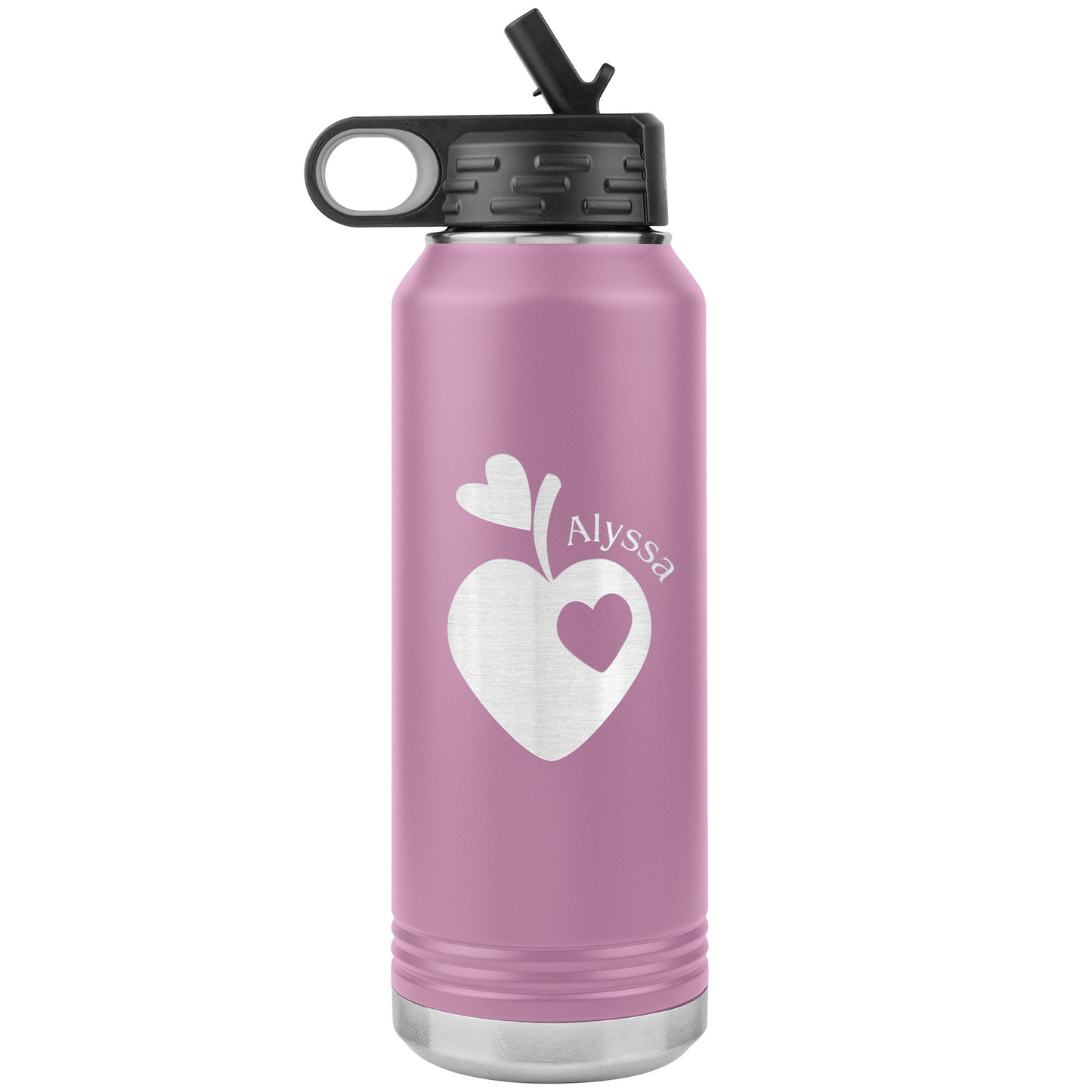 Custom Sweet Apple Heart Water Bottle Tumbler