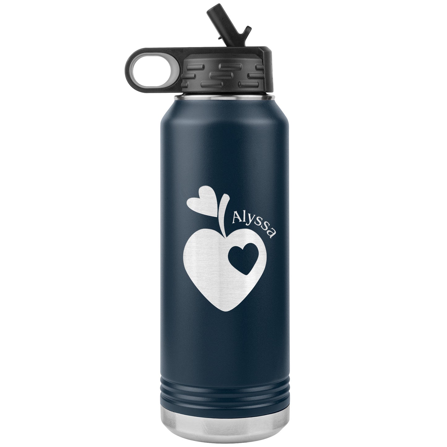 Custom Sweet Apple Heart Water Bottle Tumbler