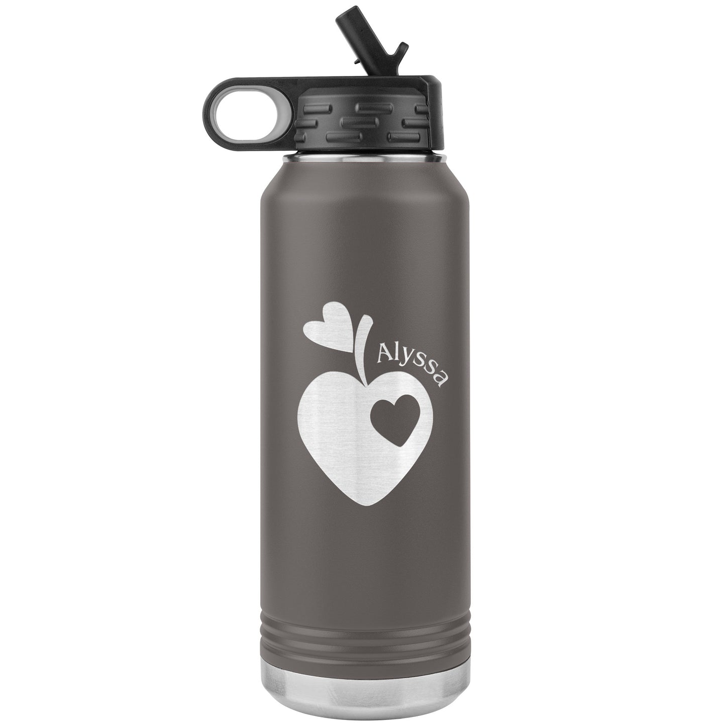 Custom Sweet Apple Heart Water Bottle Tumbler