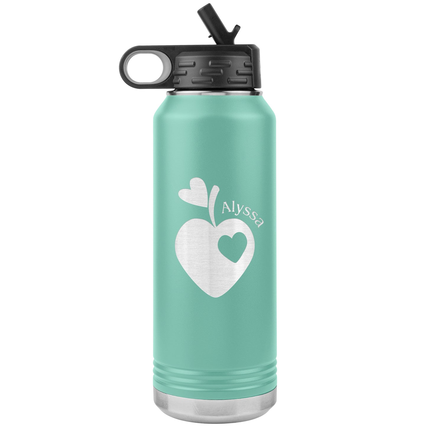 Custom Sweet Apple Heart Water Bottle Tumbler