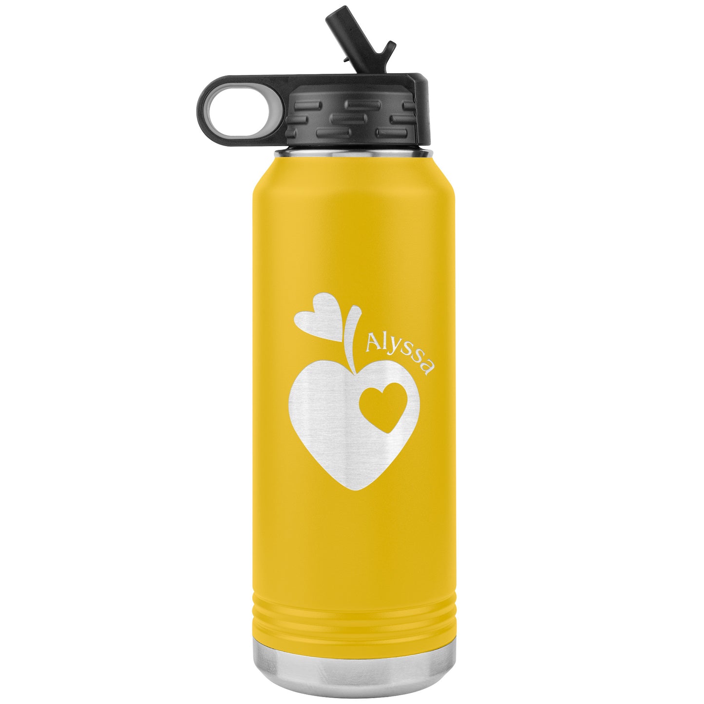 Custom Sweet Apple Heart Water Bottle Tumbler