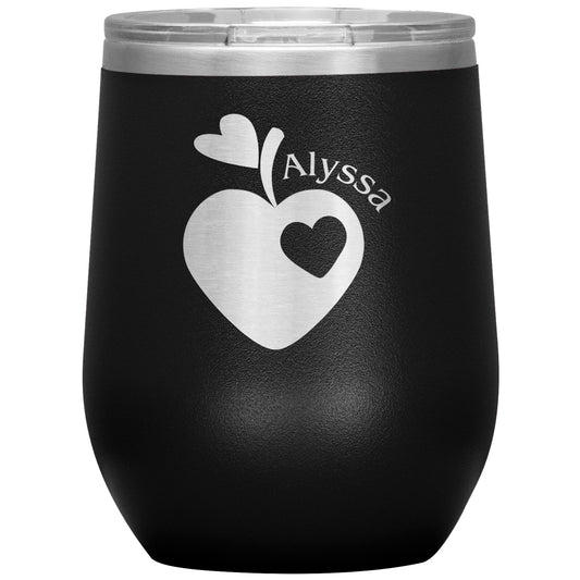 Custom Sweet Apple Heart Wine Tumbler
