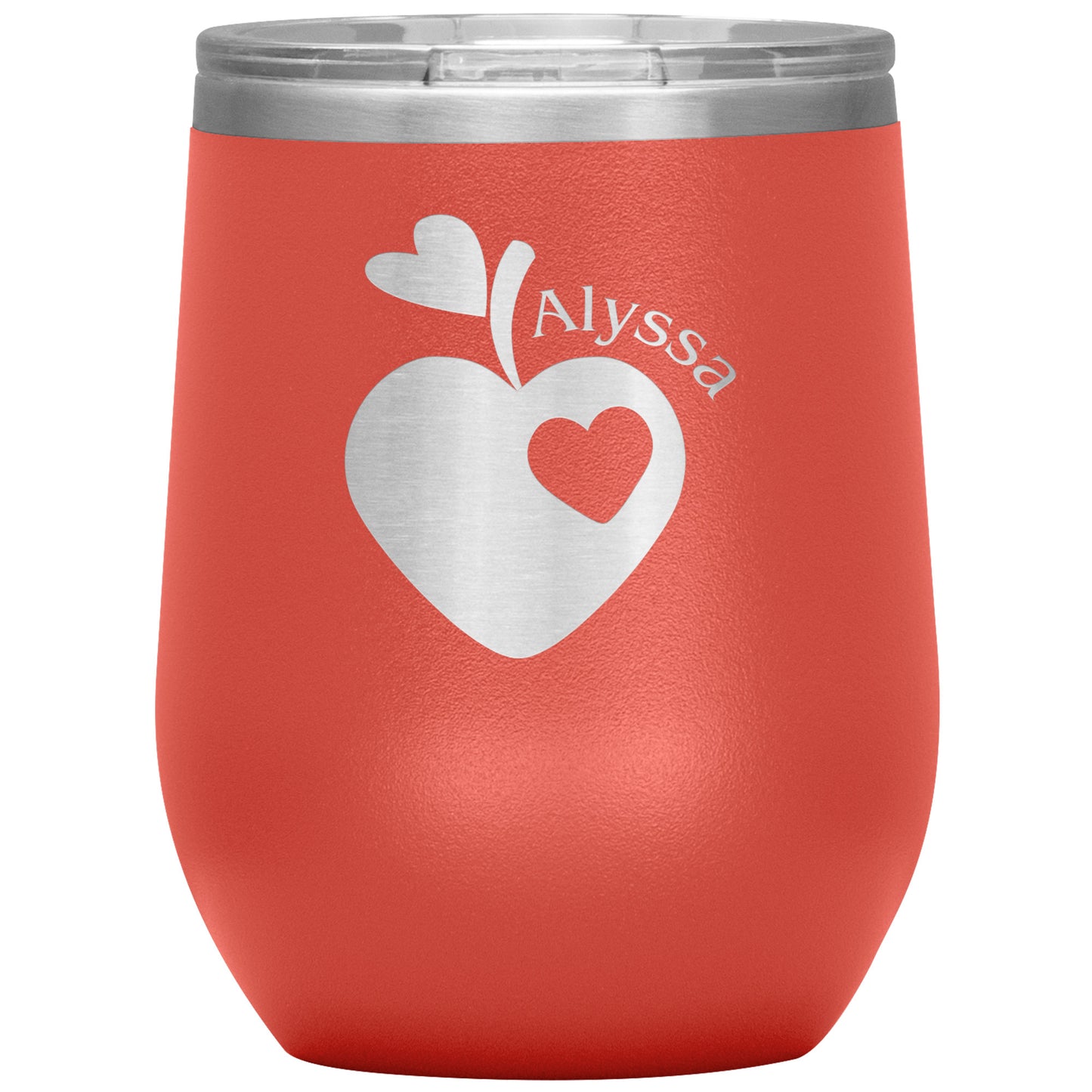 Custom Sweet Apple Heart Wine Tumbler