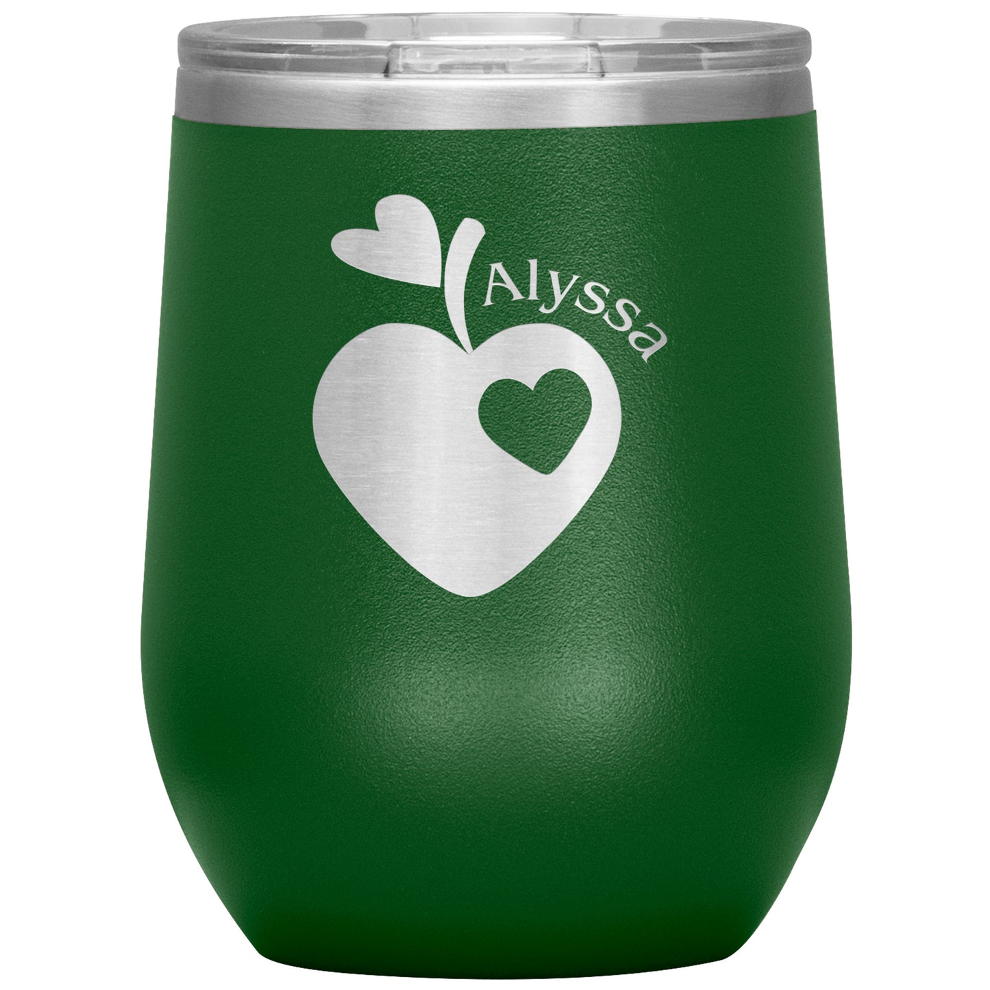Custom Sweet Apple Heart Wine Tumbler