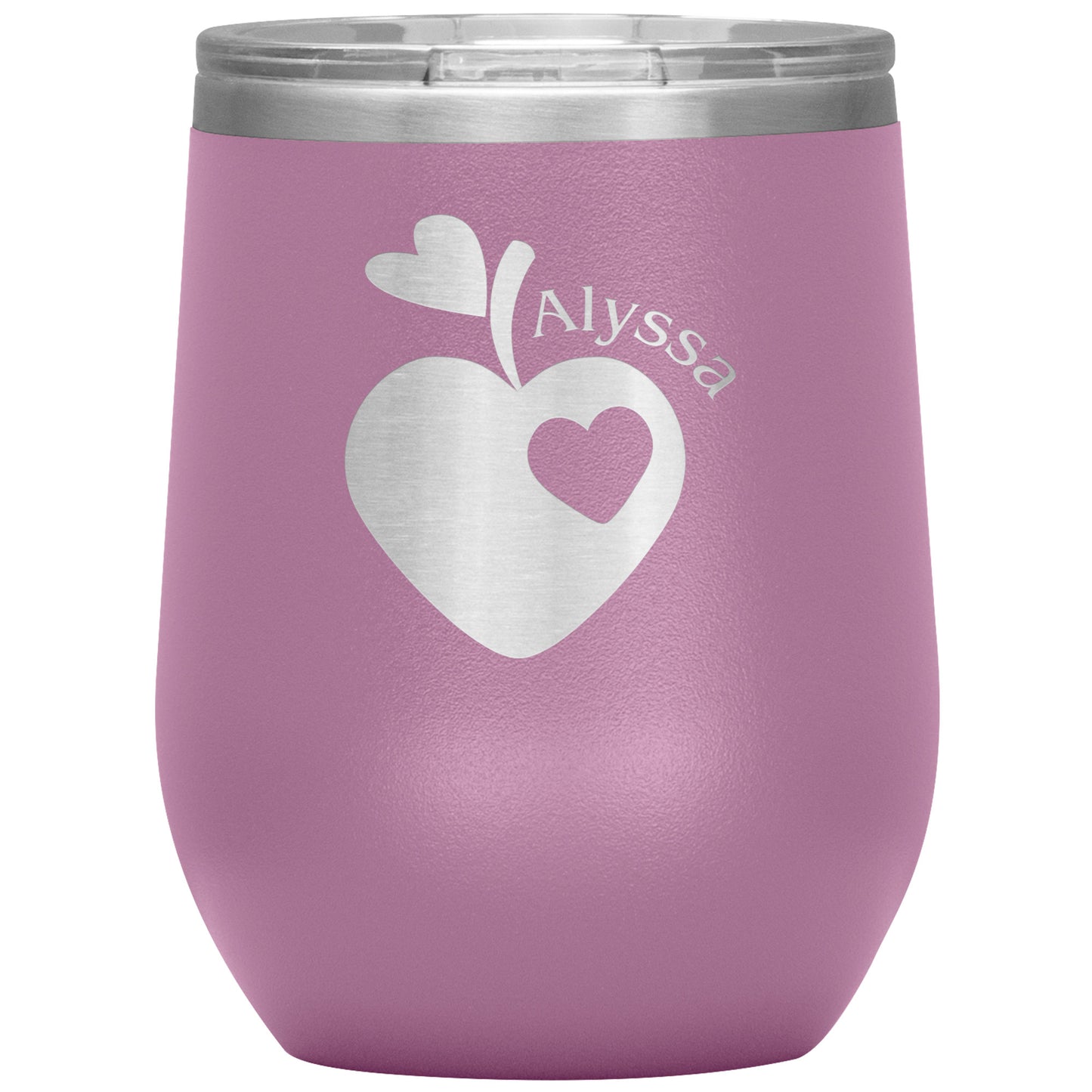 Custom Sweet Apple Heart Wine Tumbler