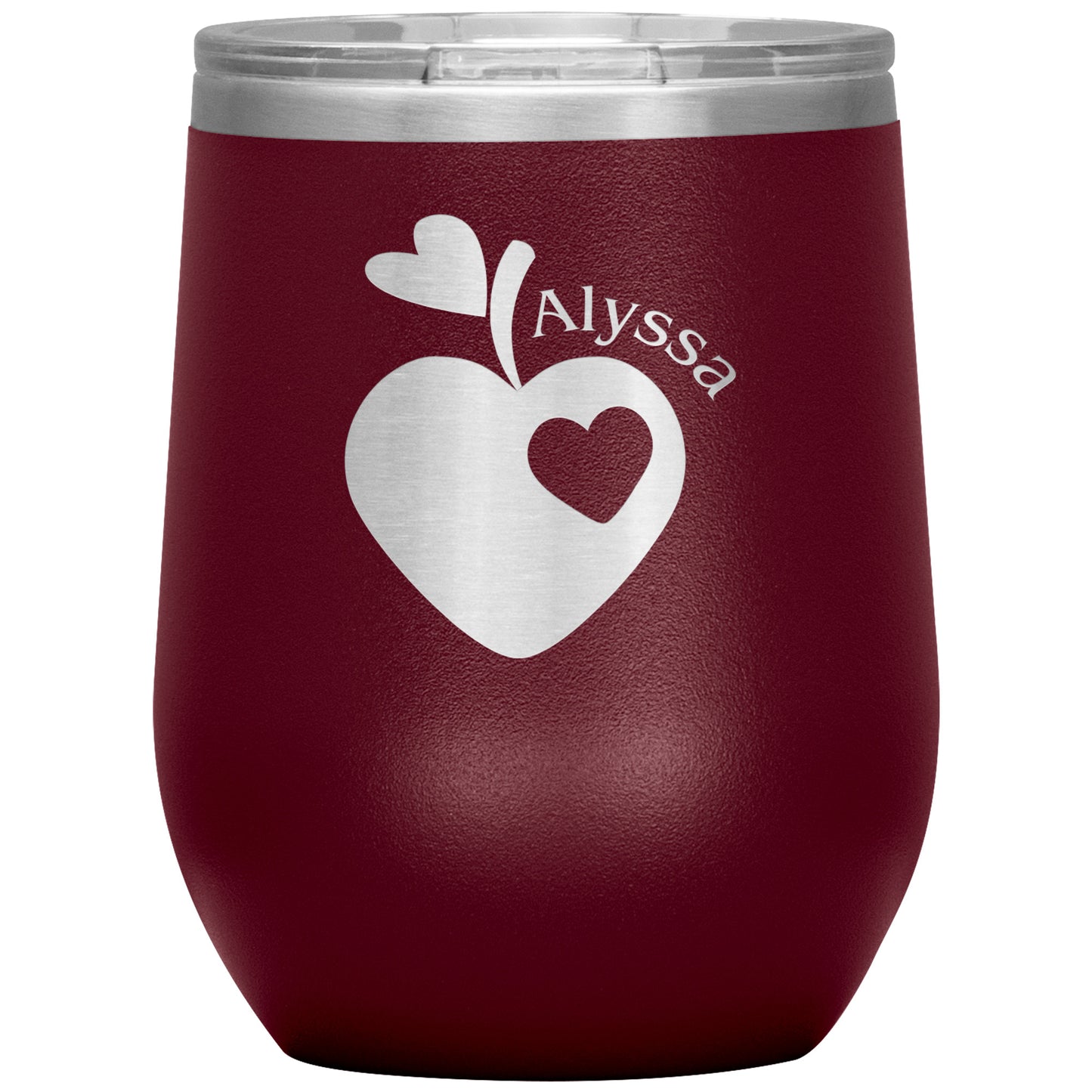 Custom Sweet Apple Heart Wine Tumbler
