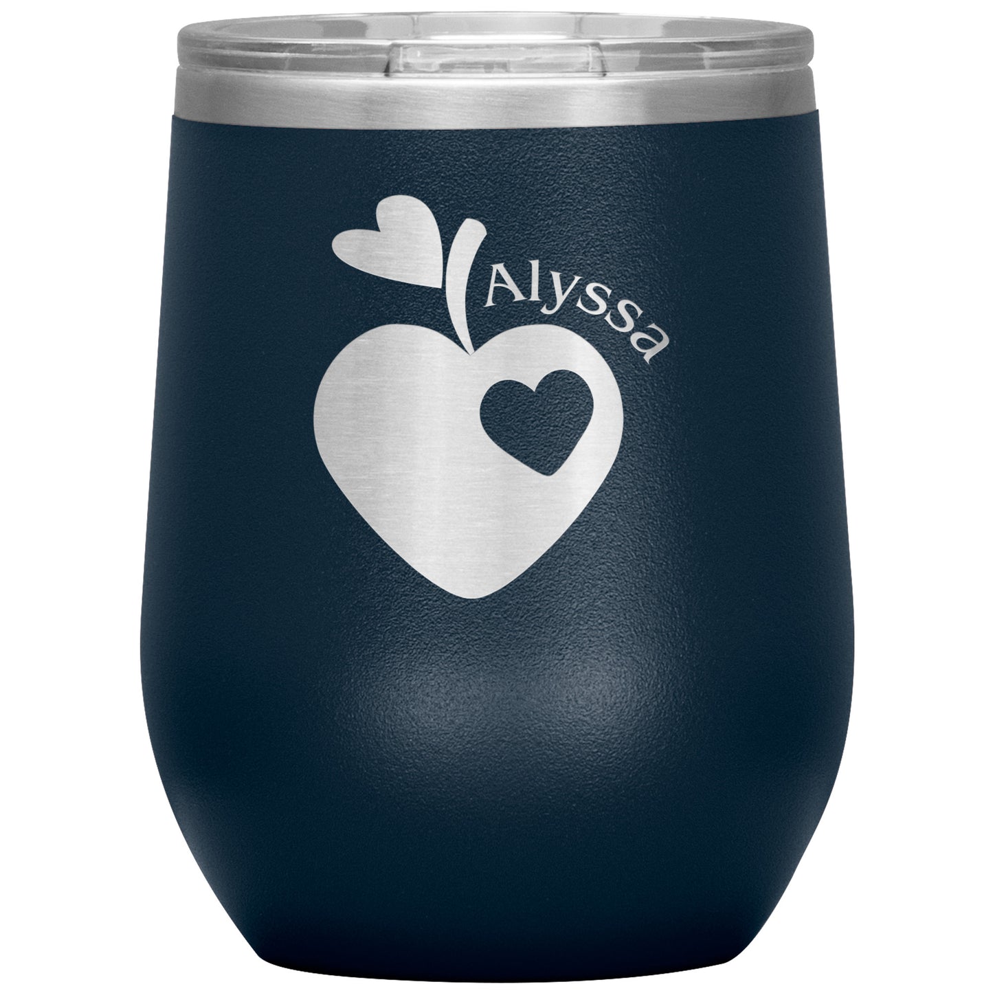 Custom Sweet Apple Heart Wine Tumbler